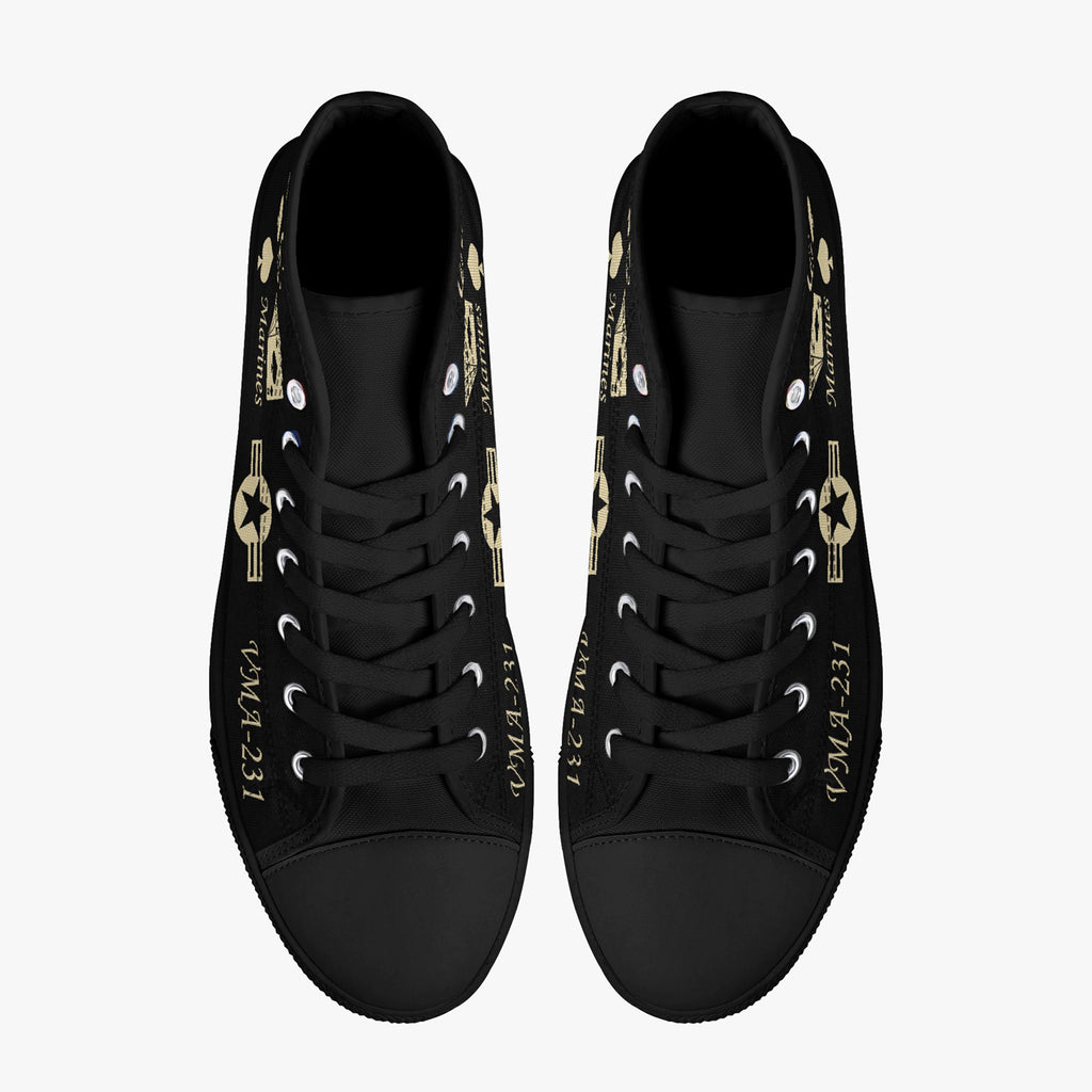 VMA-231 "Ace of Spades" High Top Canvas Shoes - I Love a Hangar