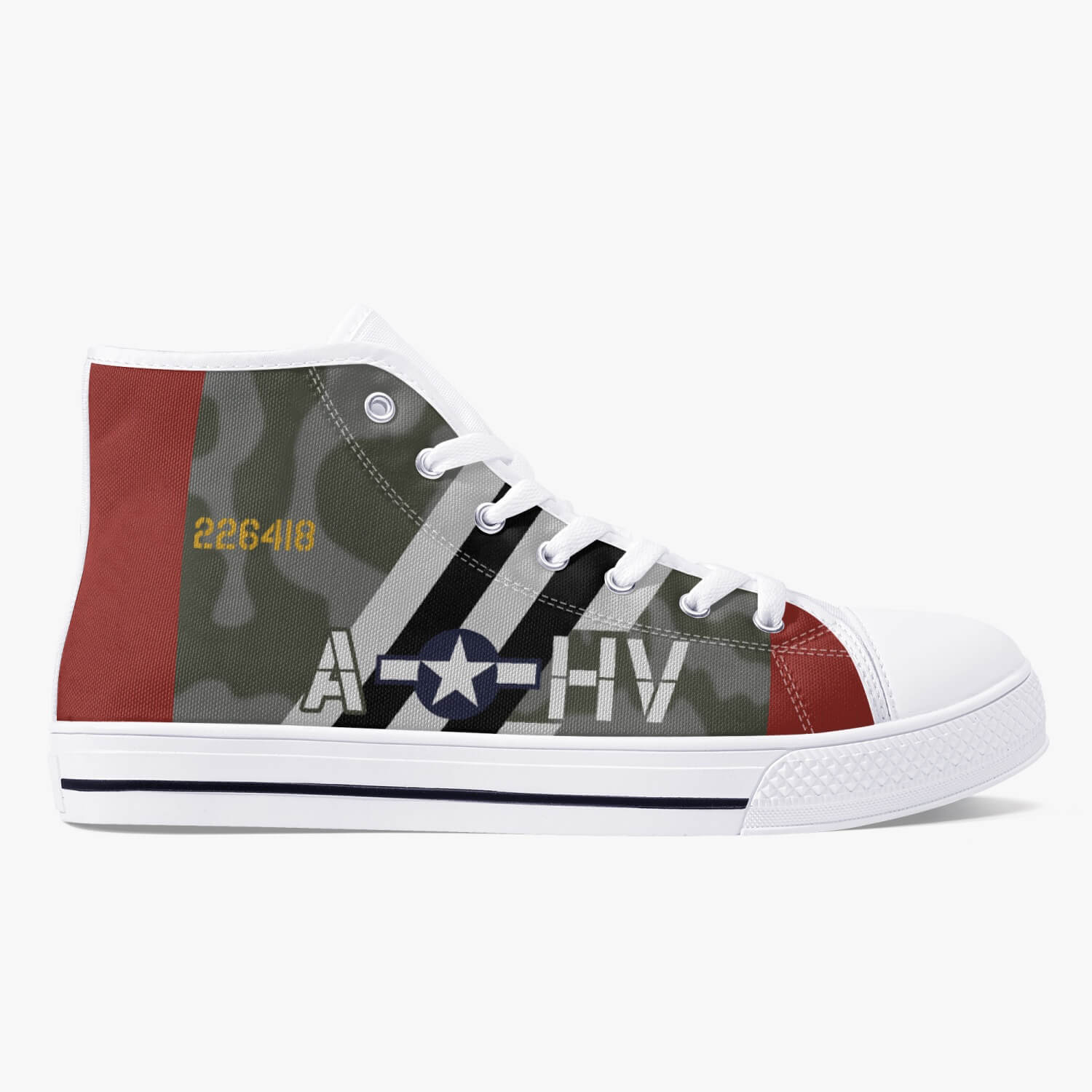 P-47 "HV-A" of Francis "Gabby" Gabreski High Top Canvas Shoes - I Love a Hangar