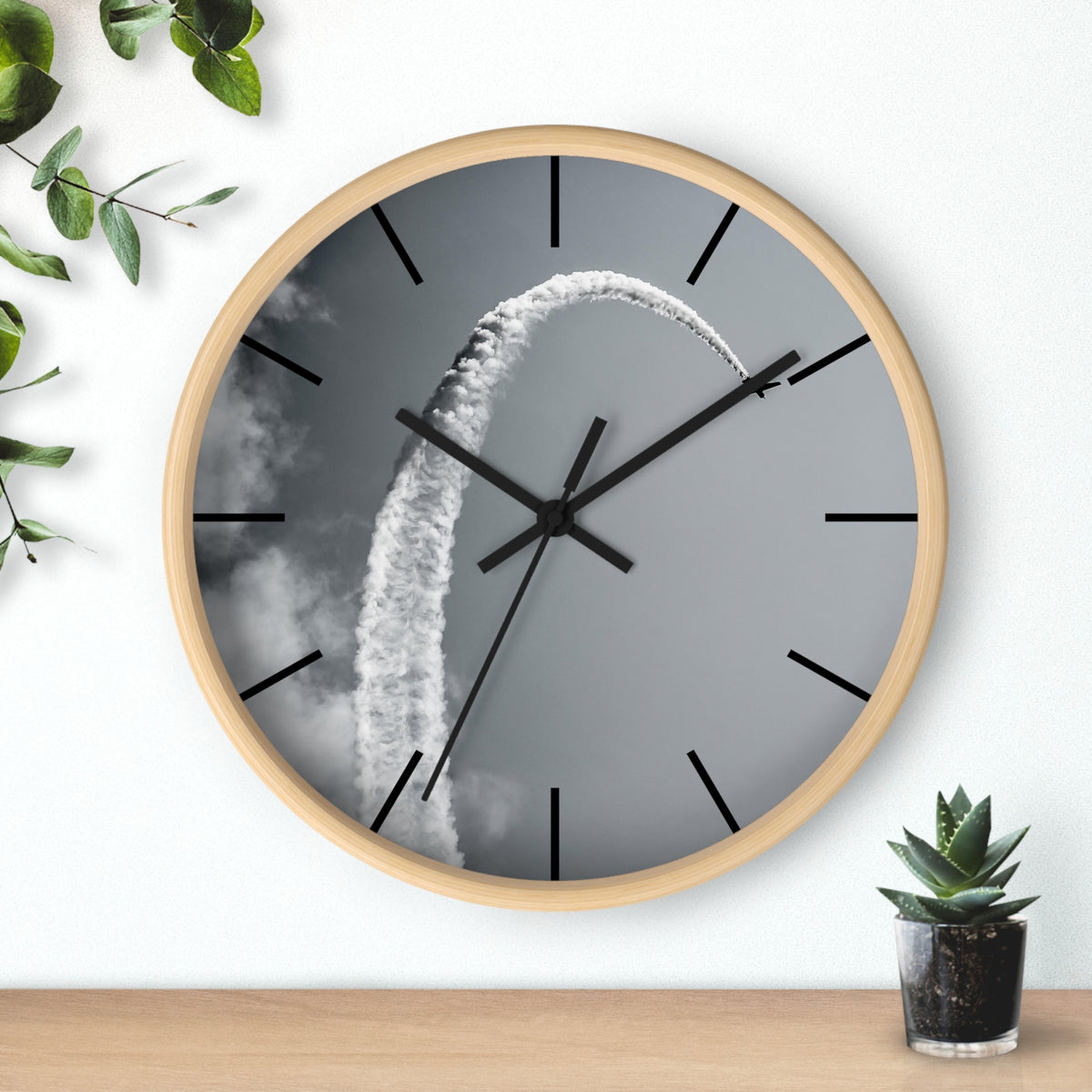Black & White Wall Aerobatic Clock - I Love a Hangar