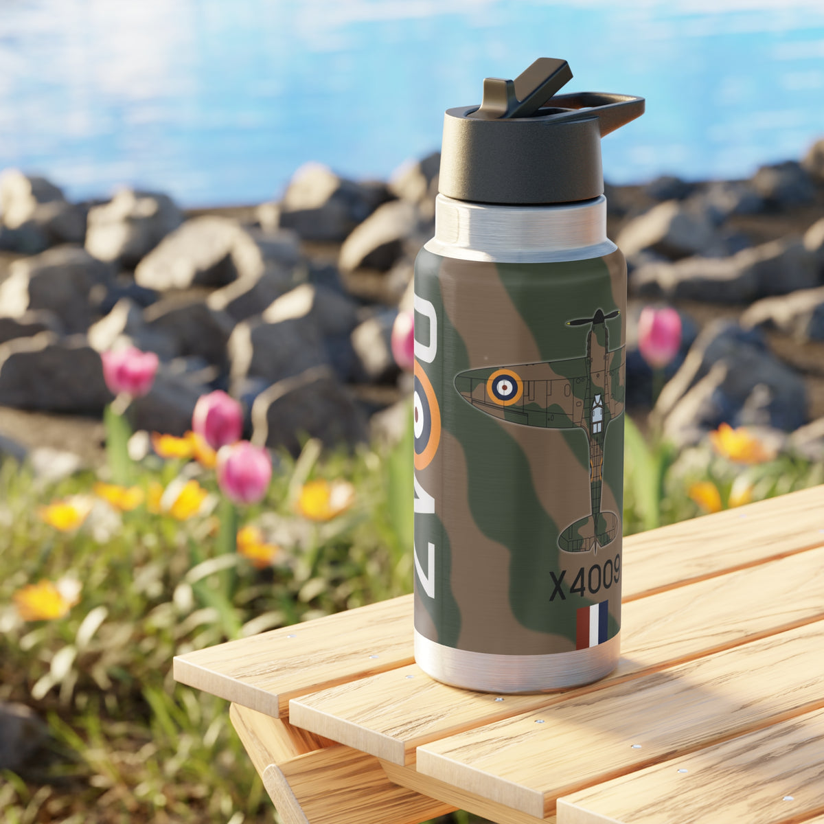 Spitfire "AZ-Q" of Pat Hughes  Tumbler, 32oz (950ml) - I Love a Hangar