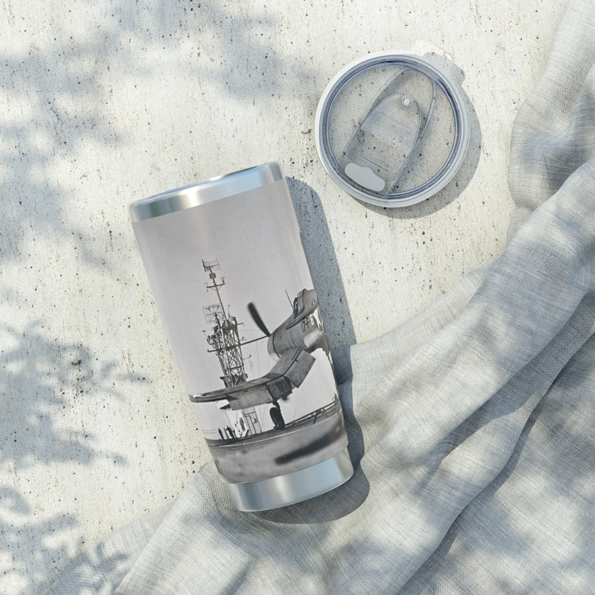 F4U Carrier Landing 20oz (590ml) Stainless Steel Tumbler - I Love a Hangar