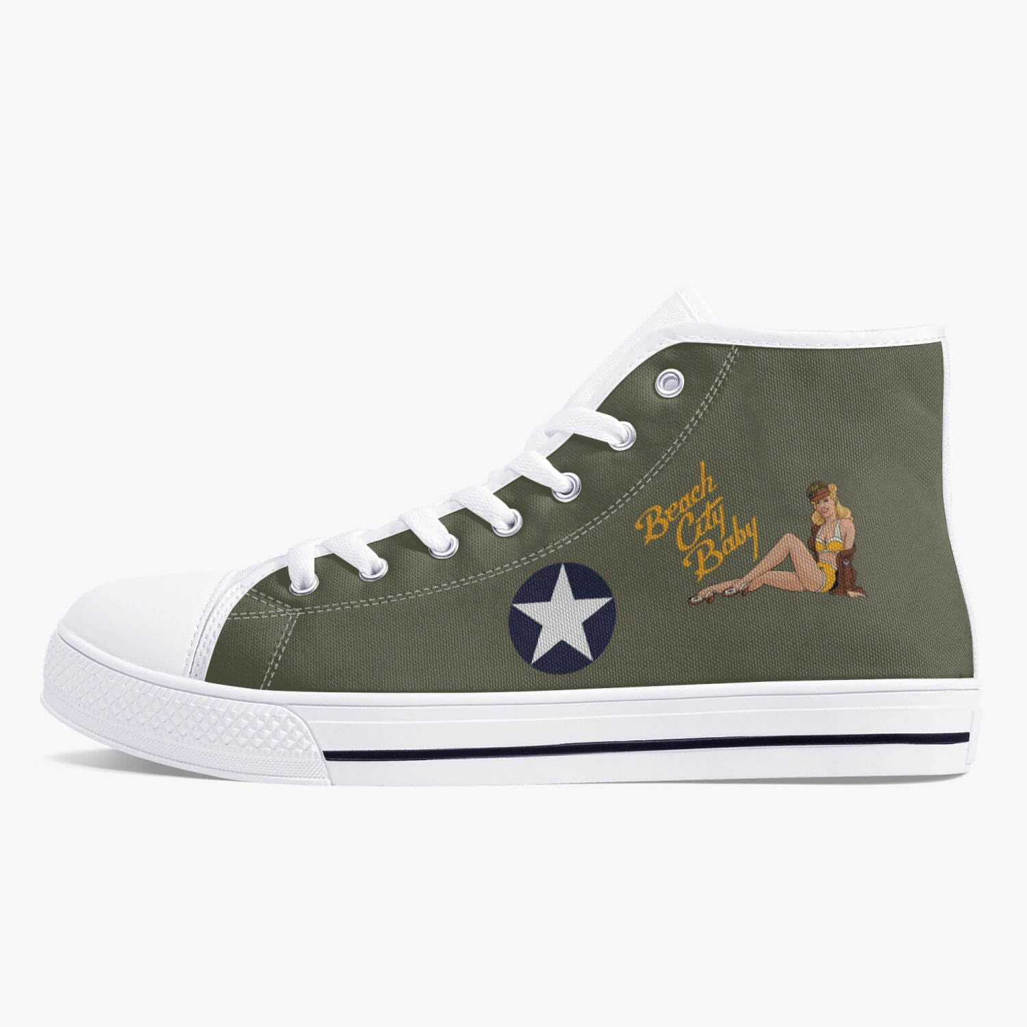 C-53 "Beach City Baby" High Top Canvas Shoes - I Love a Hangar