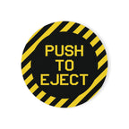 "Push To Eject" (Black) Cap Cork Back Coaster - I Love a Hangar