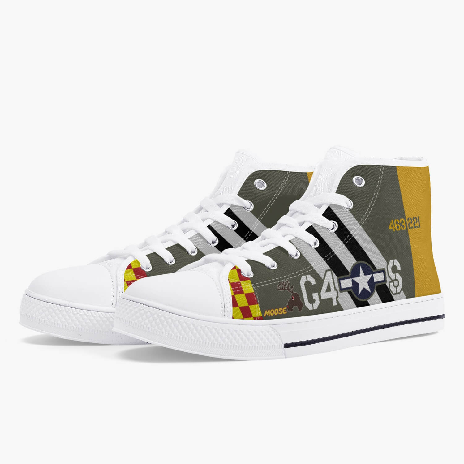 P-51 "Moose/Candyman" High Top Canvas Shoes - I Love a Hangar