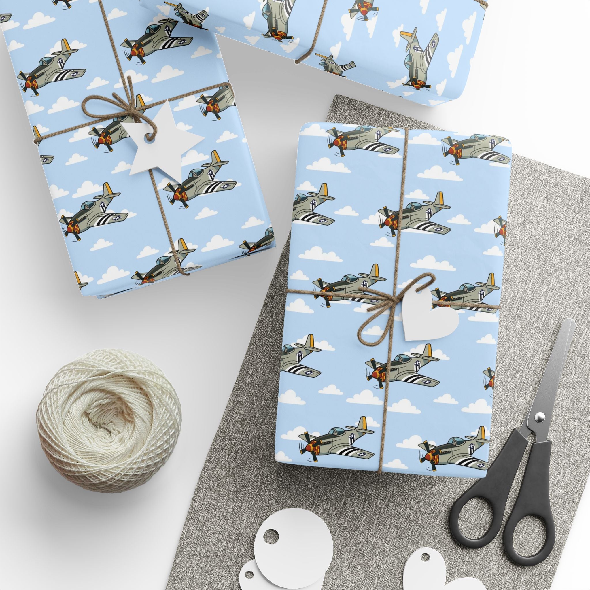 P-51 Mustang in Bare Metal Wrapping Paper