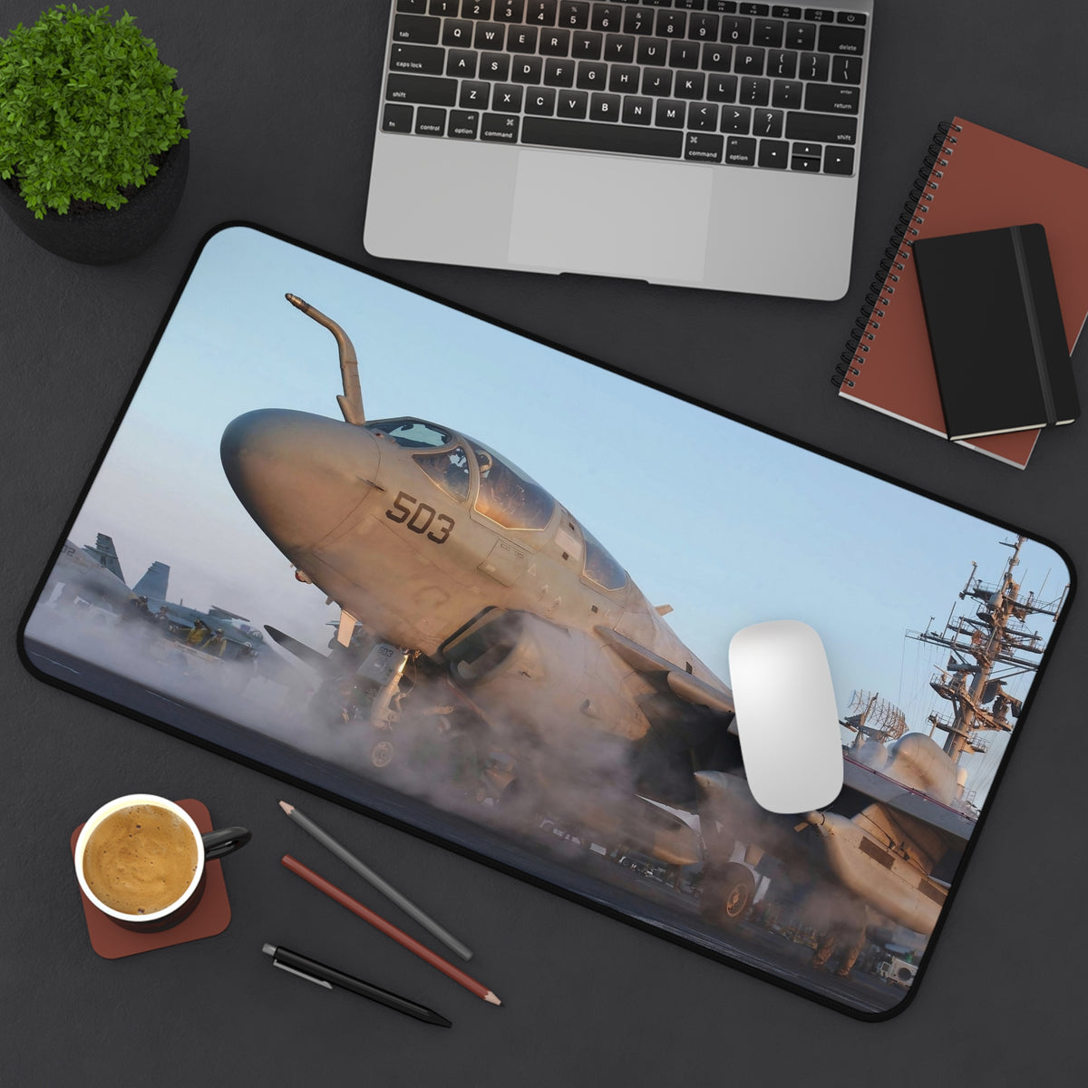 EA-6B Prowler Desk Mat - I Love a Hangar