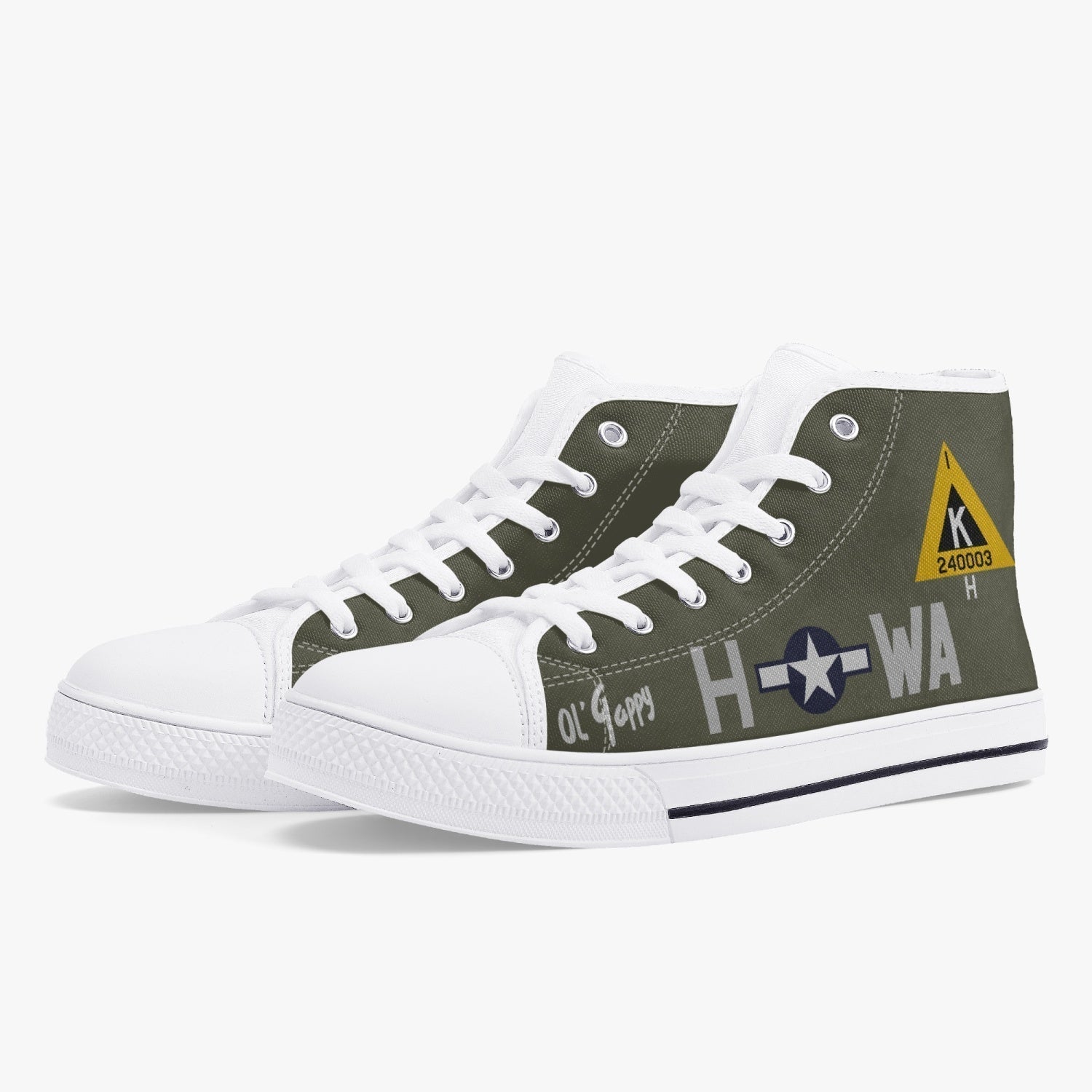 B-17 "Ol' Gappy" High Top Canvas Shoes - I Love a Hangar