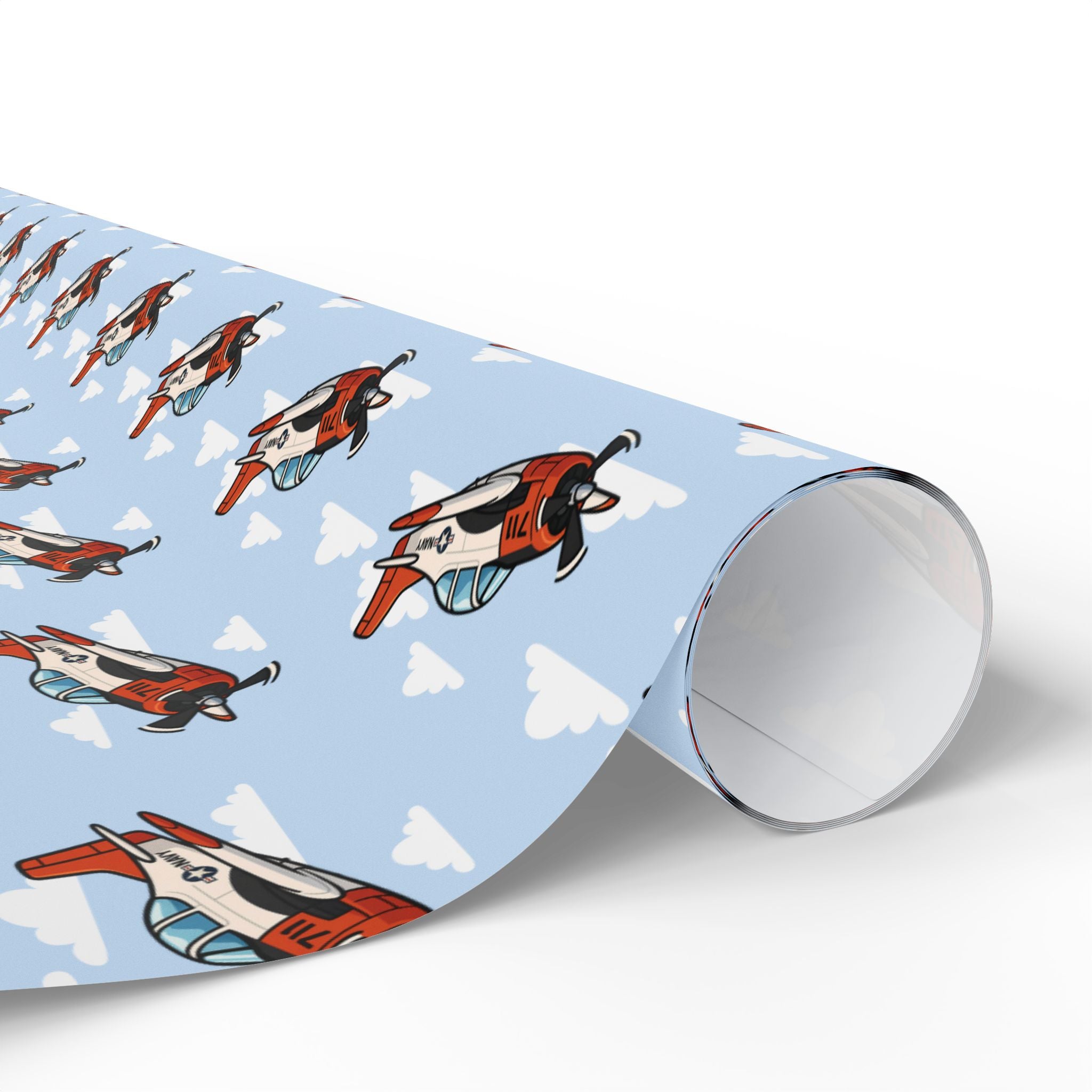 T-28 Trojan Wrapping Paper -  Sky Blue