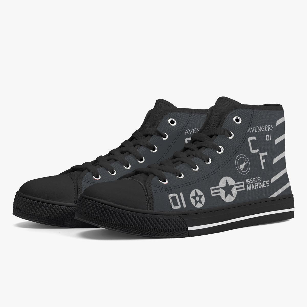 VMA-211 "Wake Island Avengers" (BuNo 165572) High Top Canvas Shoes - I Love a Hangar