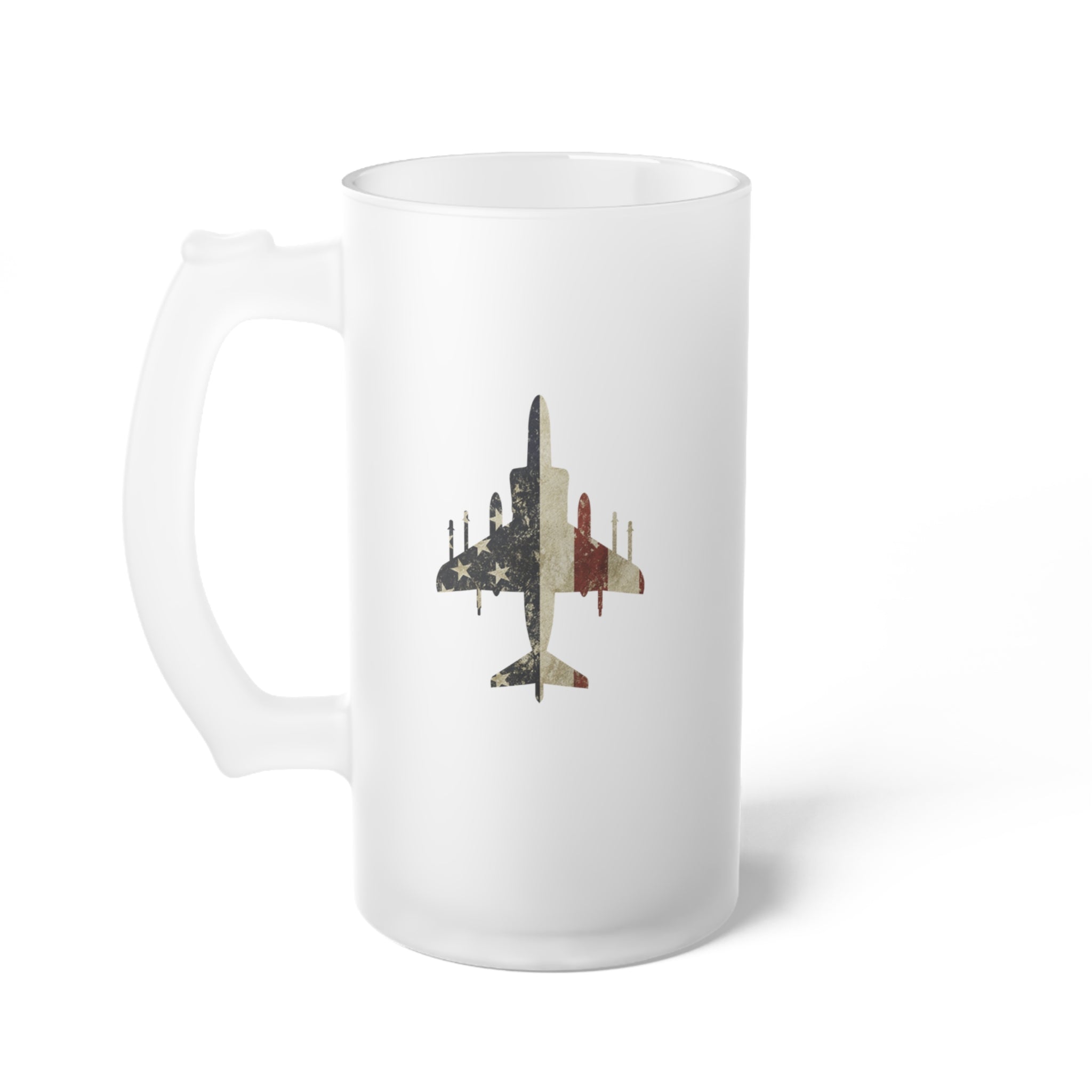 AV-8B Harrier II Frosted Glass 16oz (473ml) Beer Mug - I Love a Hangar