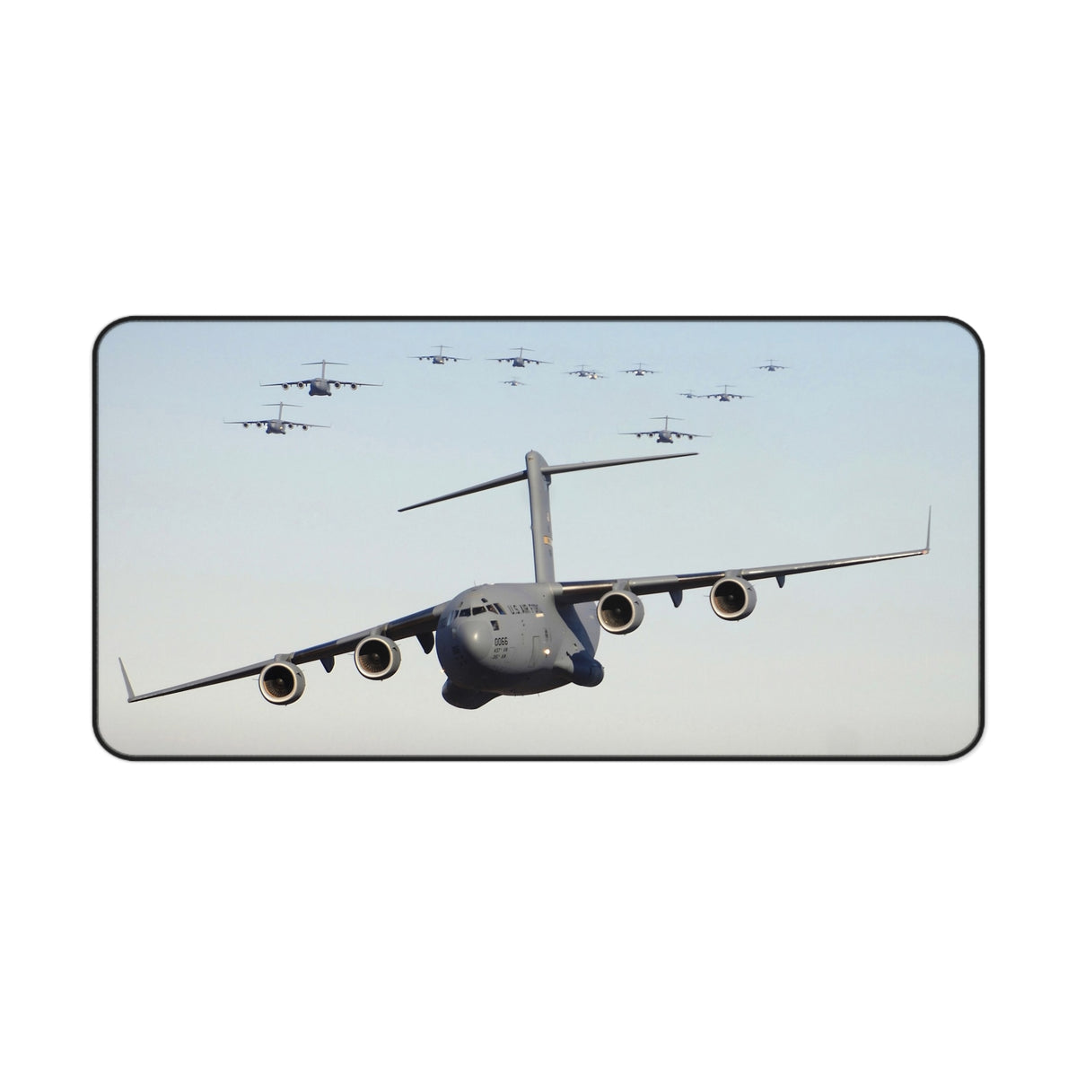 C-17 Globemaster Formation Desk Mat - I Love a Hangar