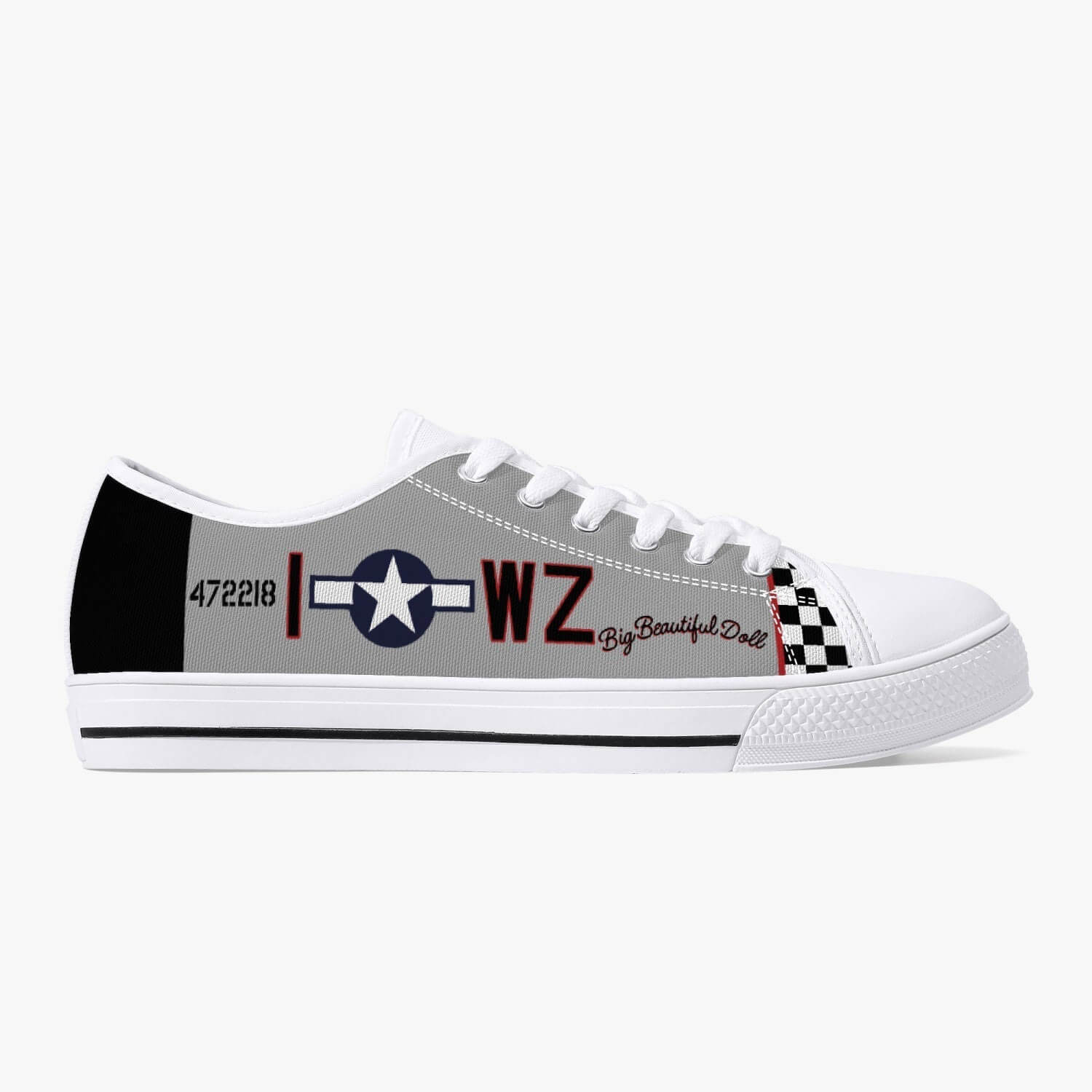 P-51 "Big Beautiful Doll" Low Top Canvas Shoes - I Love a Hangar