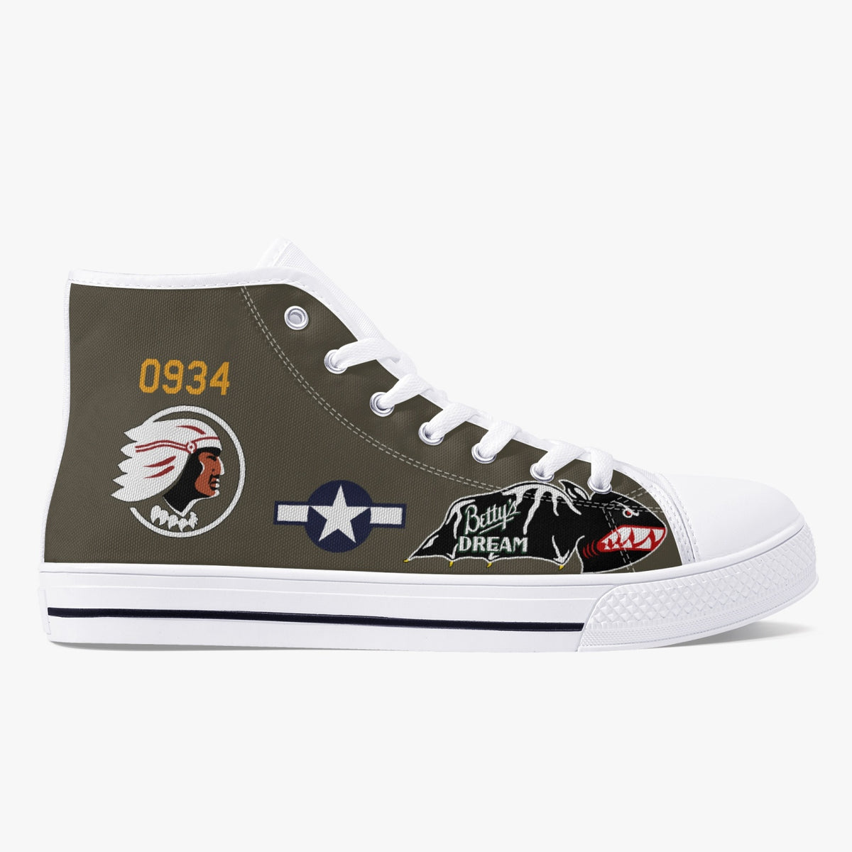 B-25 "Betty's Dream" High Top Canvas Shoes - I Love a Hangar