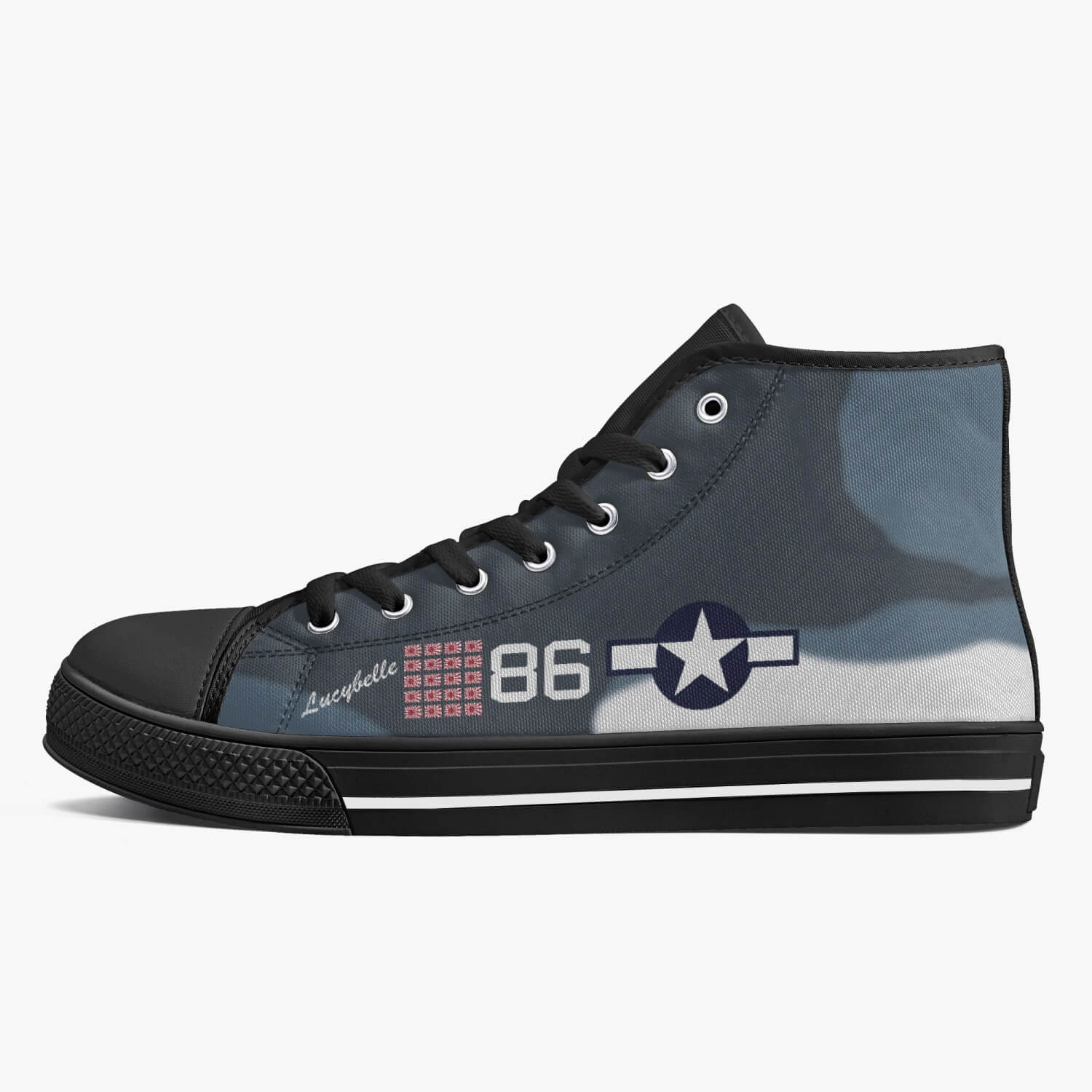 F4U Corsair "Lucybelle" High Top Canvas Shoes - I Love a Hangar