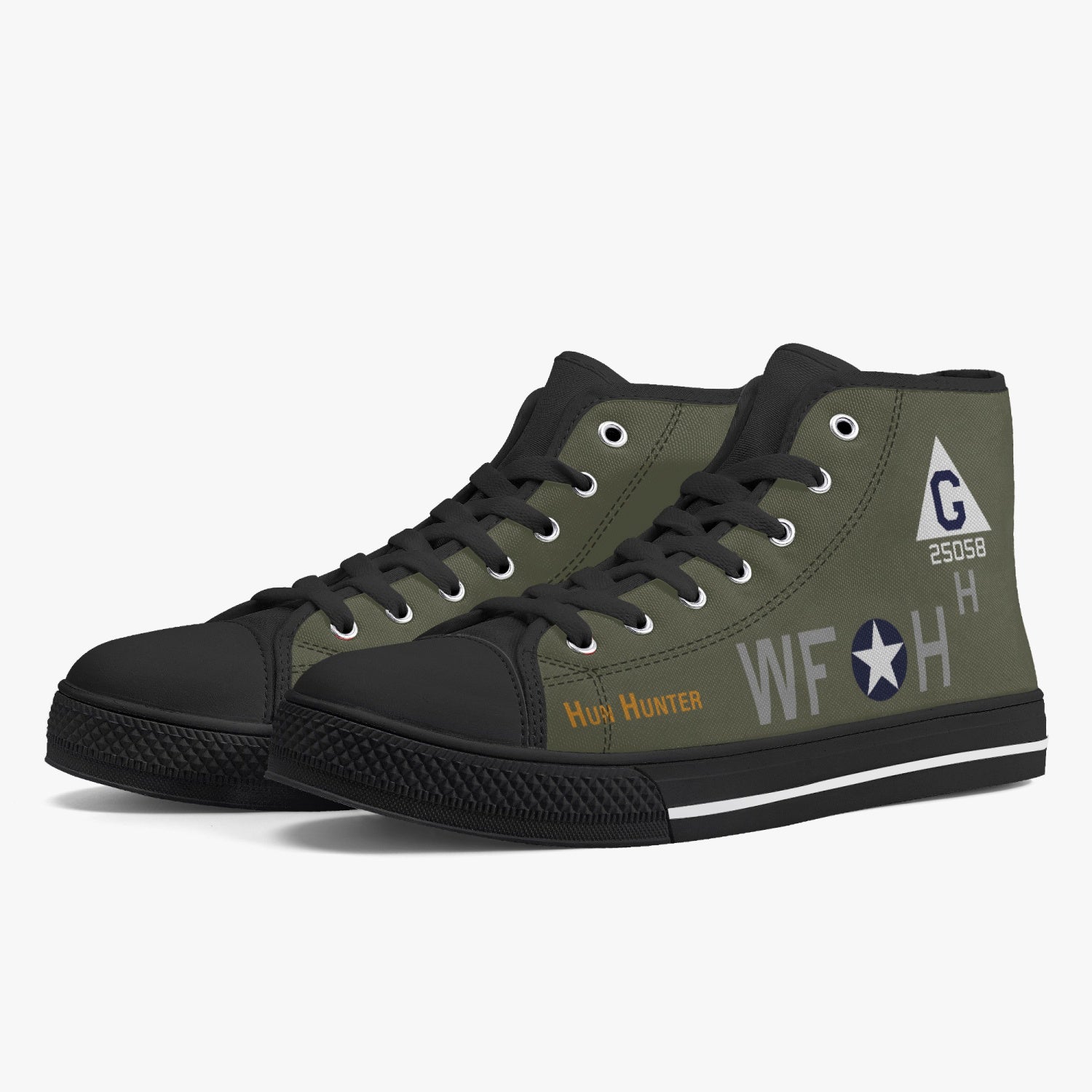 B-17 "Hun Hunter" High Top Canvas Shoes - I Love a Hangar