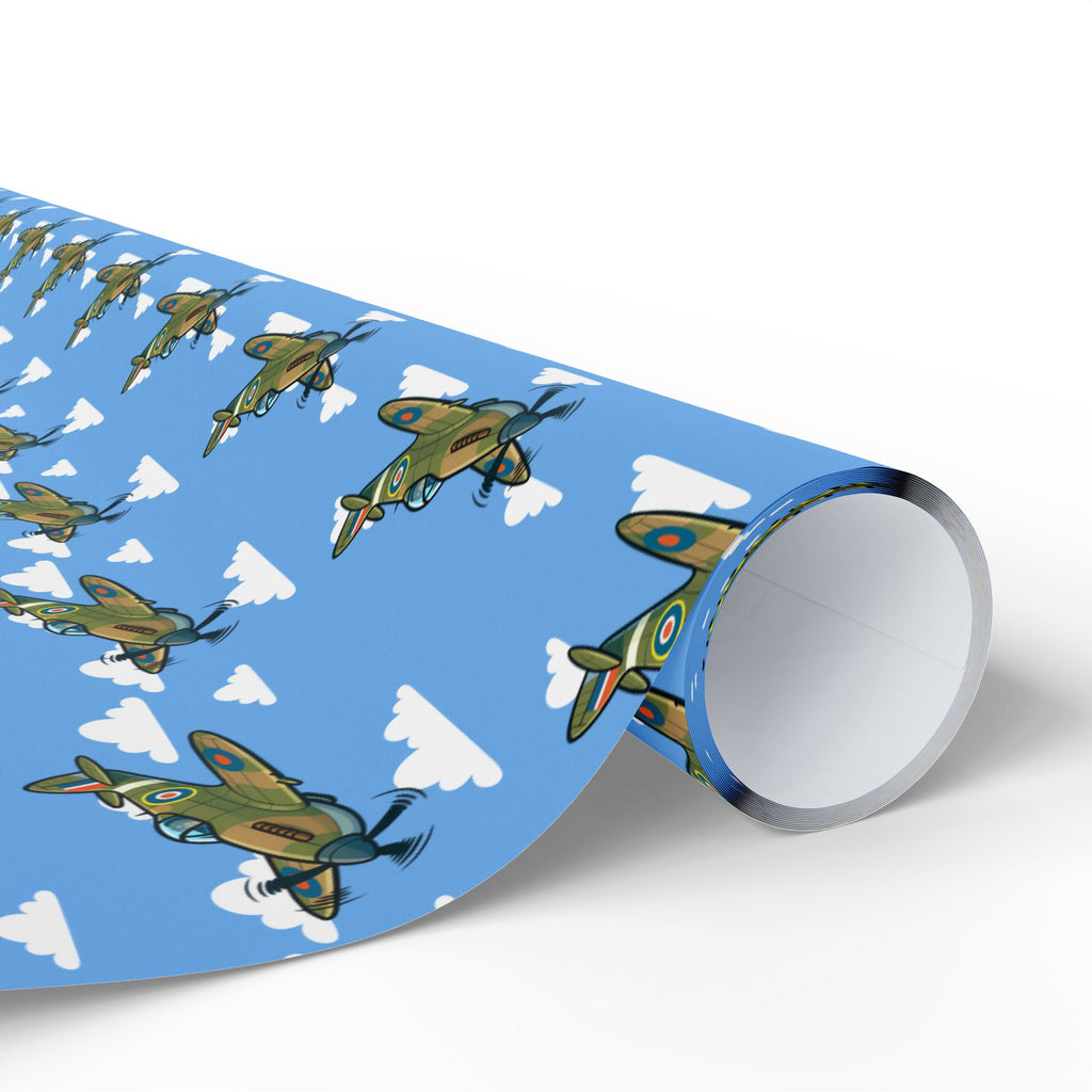 Spitfire Wrapping Paper - Light Blue - I Love a Hangar