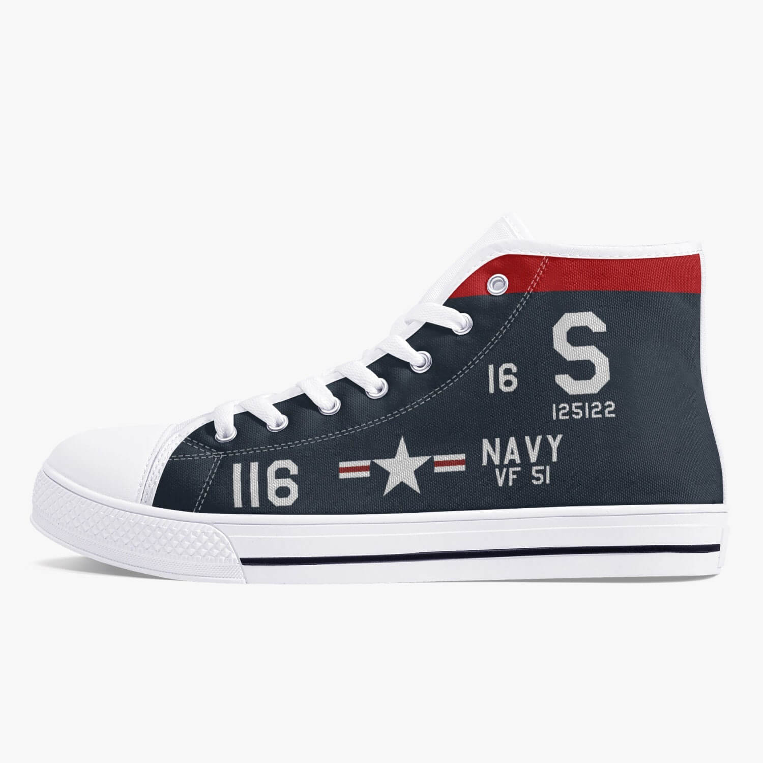 F9F Panther "S-116" of Neil Armstrong High Top Canvas Shoes - I Love a Hangar