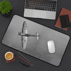 Spitfire R6923 over the English countryside Desk Mat - I Love a Hangar