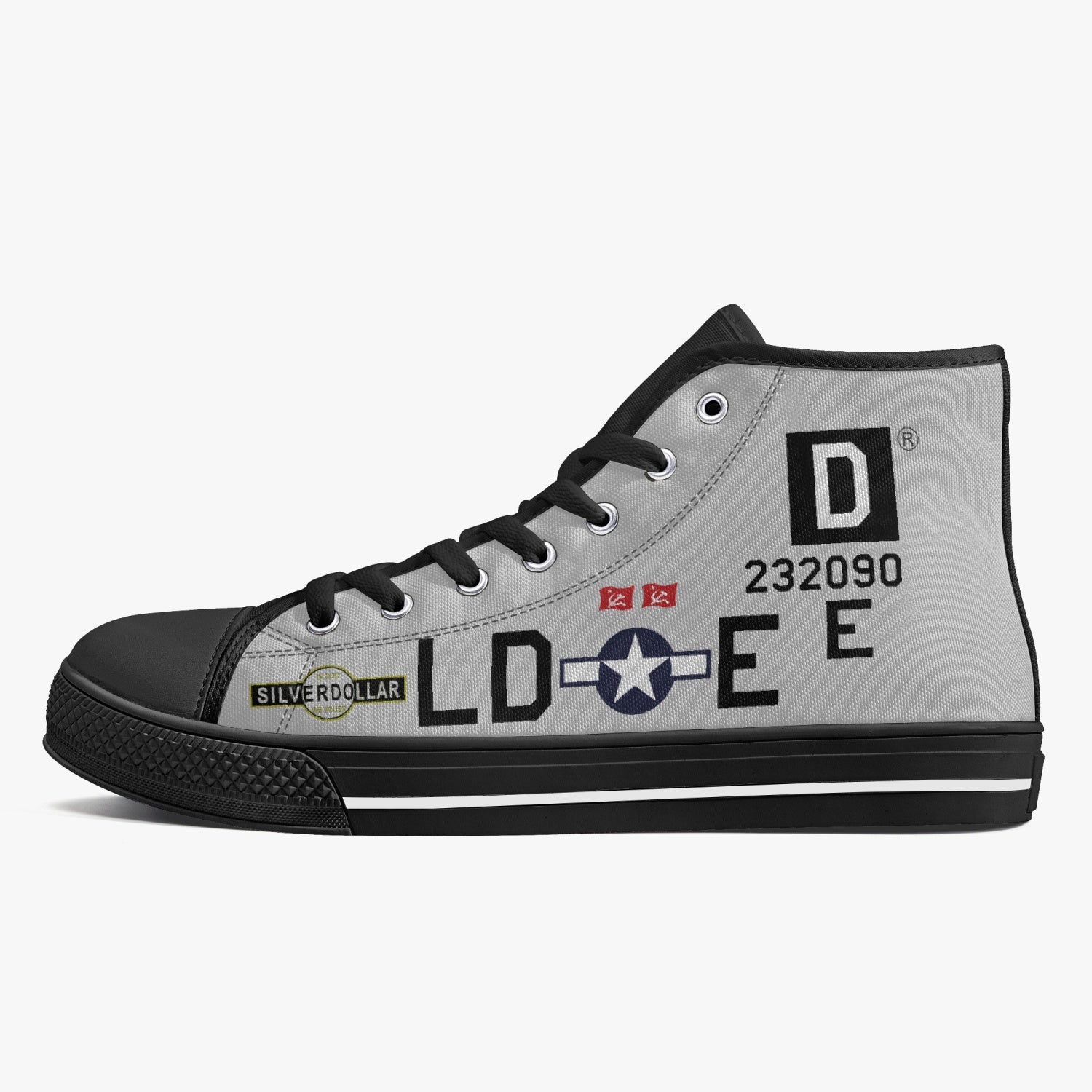 B-17 "Silver Dollar" High Top Canvas Shoes - I Love a Hangar