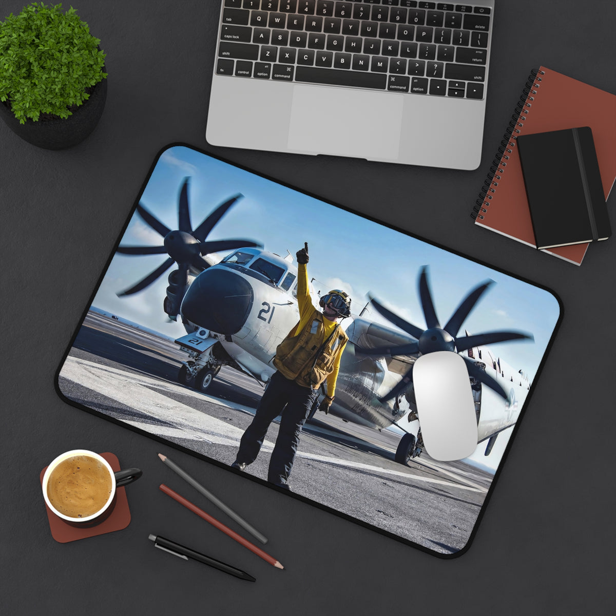 C-2 Greyhound Desk Mat - I Love a Hangar