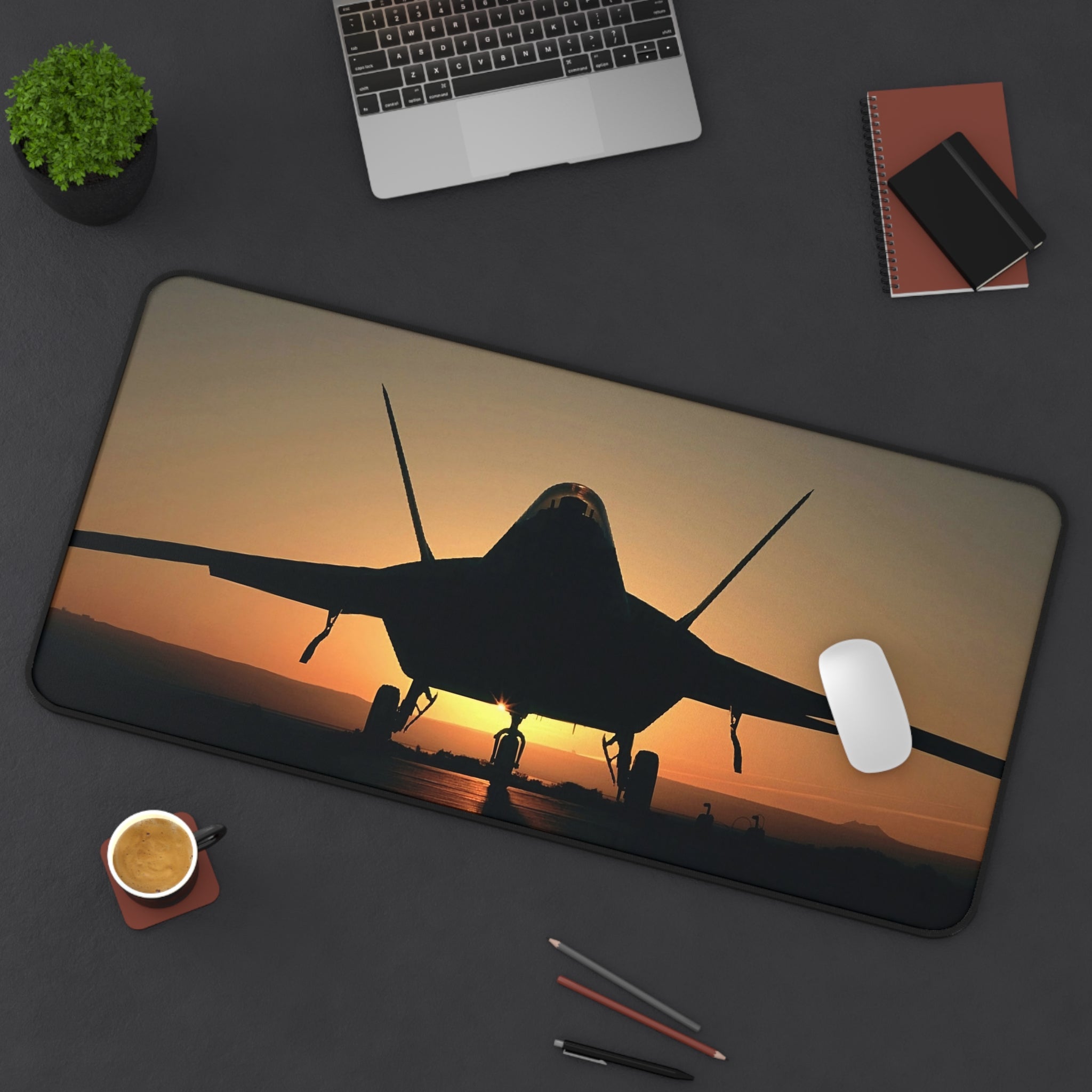 F-22 Raptor Desk Mat - I Love a Hangar