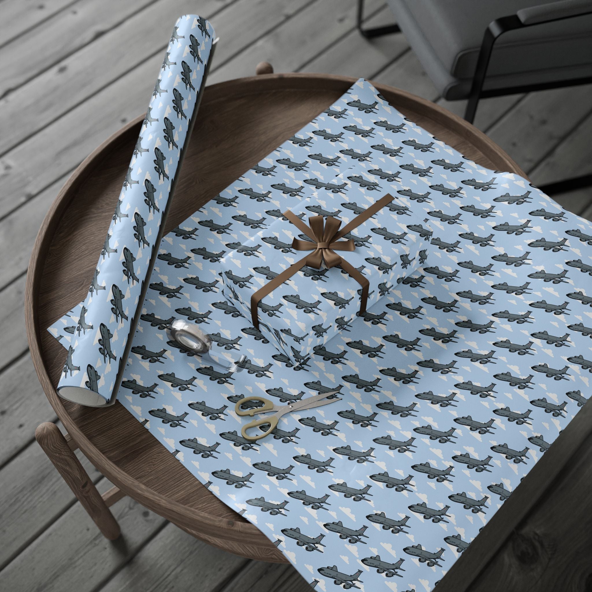 KC-135 Stratotanker Wrapping Paper -  Sky Blue