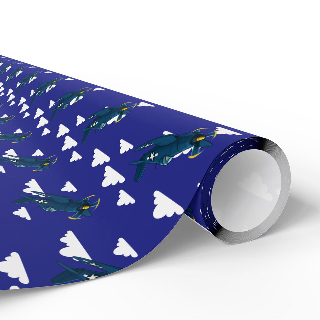 F4U Corsair Wrapping Paper - Blue - I Love a Hangar
