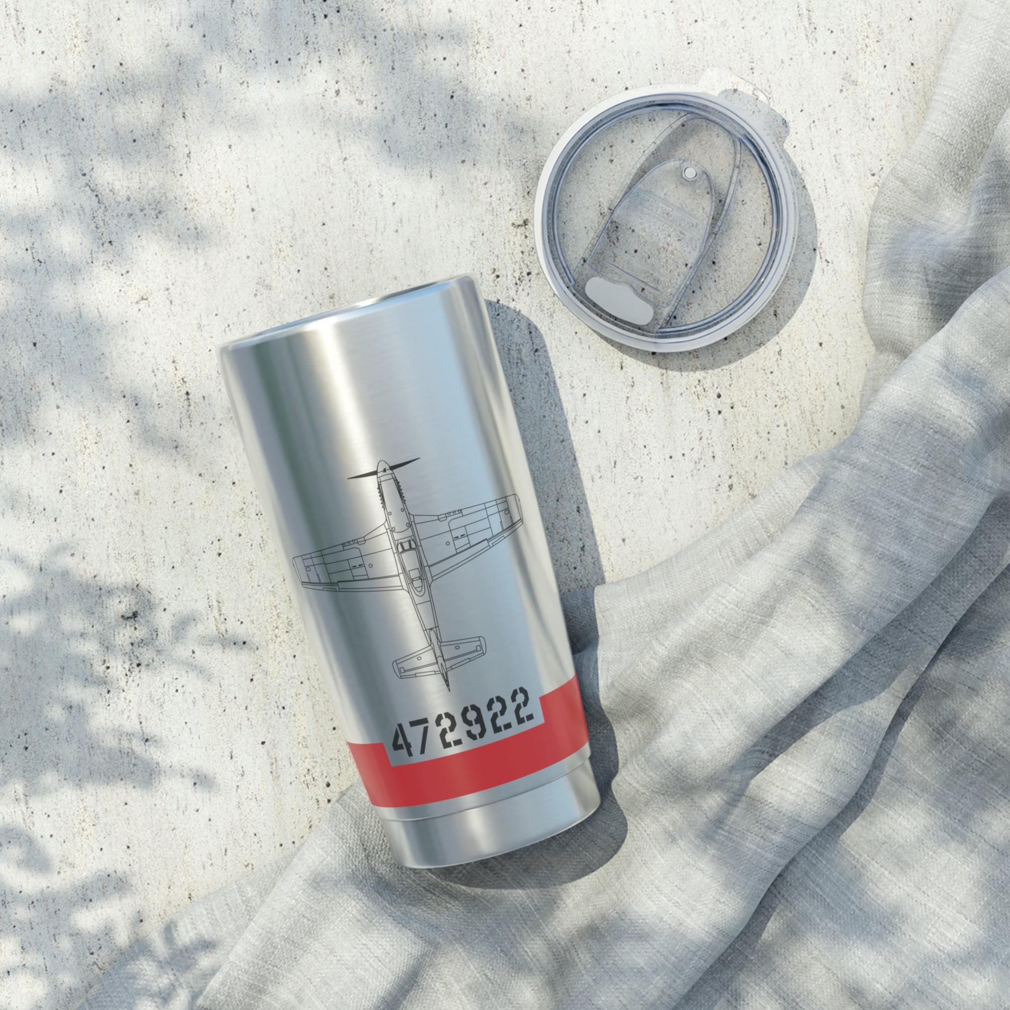 P-51 "SCAT VII" Inspired 20oz (590ml) Stainless Steel Tumbler - I Love a Hangar