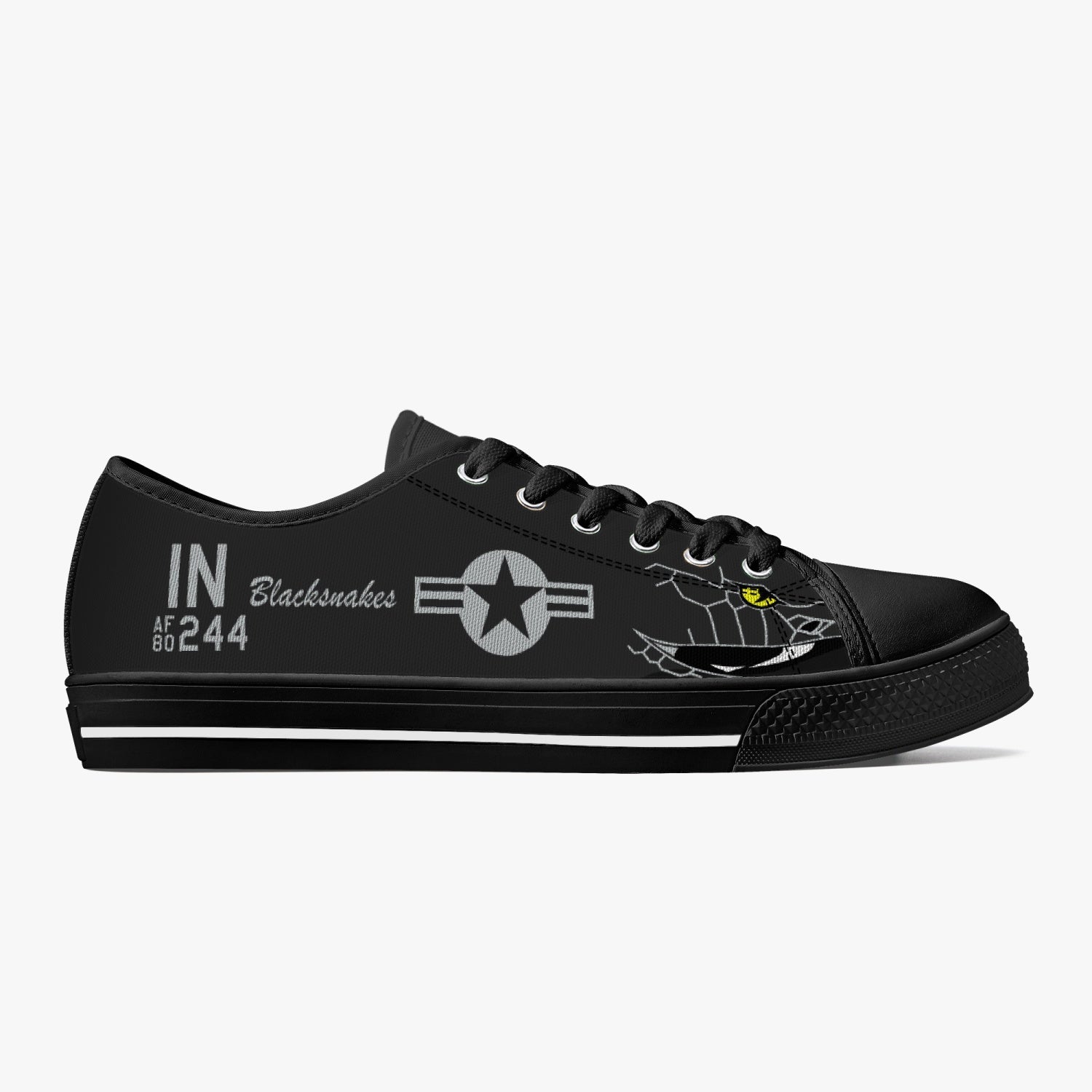 A-10 "Blacksnakes" Low Top Canvas Shoes (Dark) - I Love a Hangar