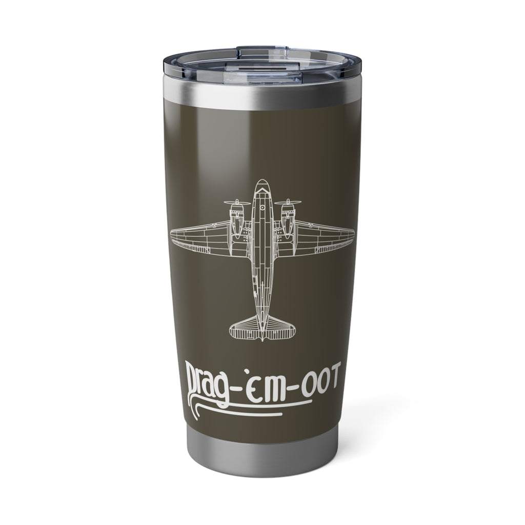 C-47 "Drag-'Em-Oot" 20oz (590ml) Stainless Steel Tumbler - I Love a Hangar