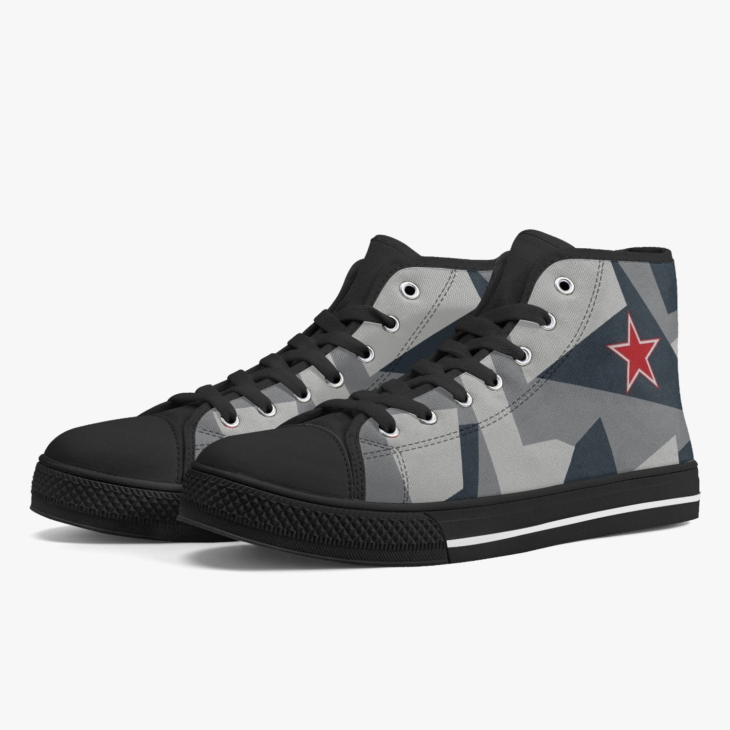 Su-35 Flanker "Arctic Splinter" High Top Canvas Shoes - I Love a Hangar