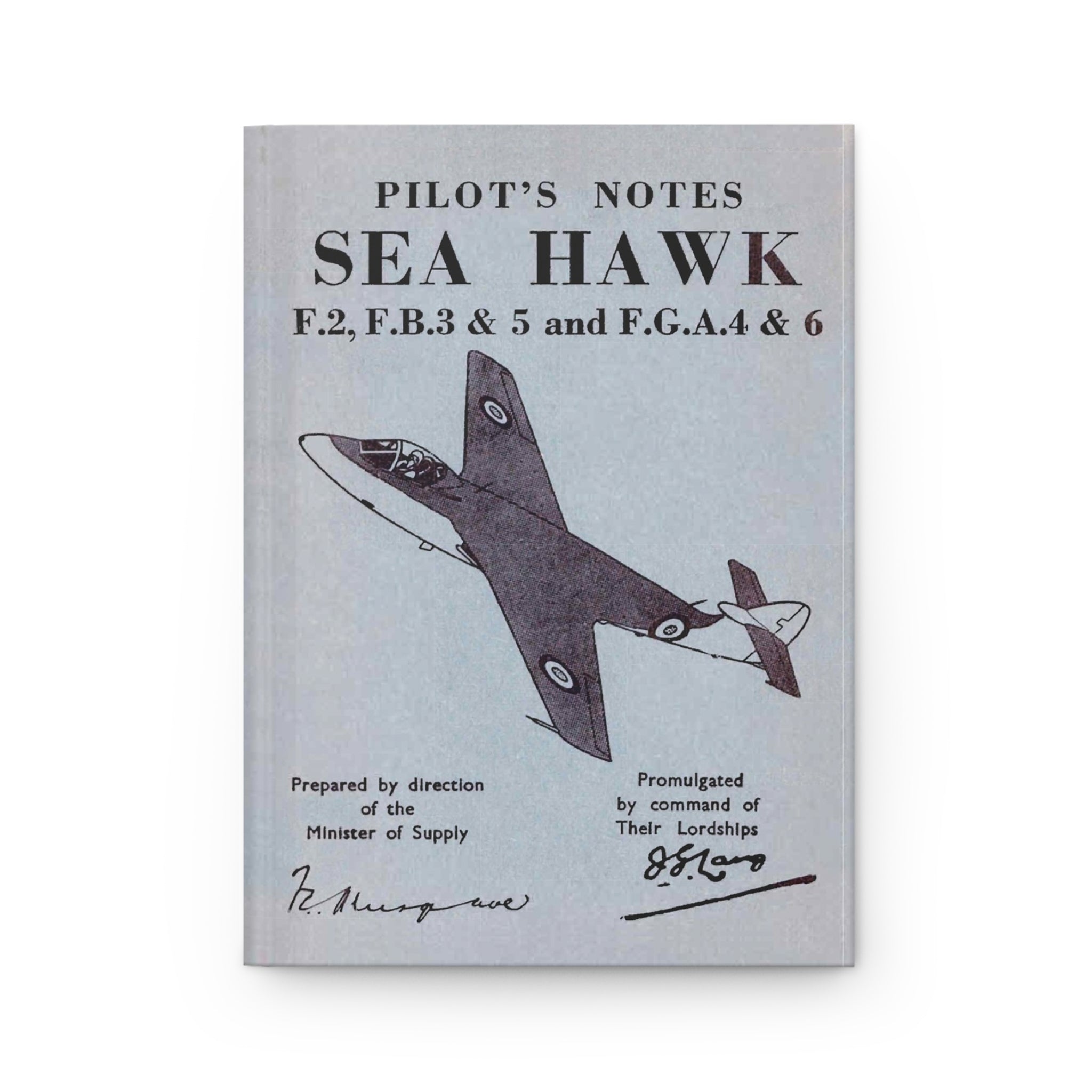 Hawker "Sea Hawk" Inspired Hardcover Journal - I Love a Hangar