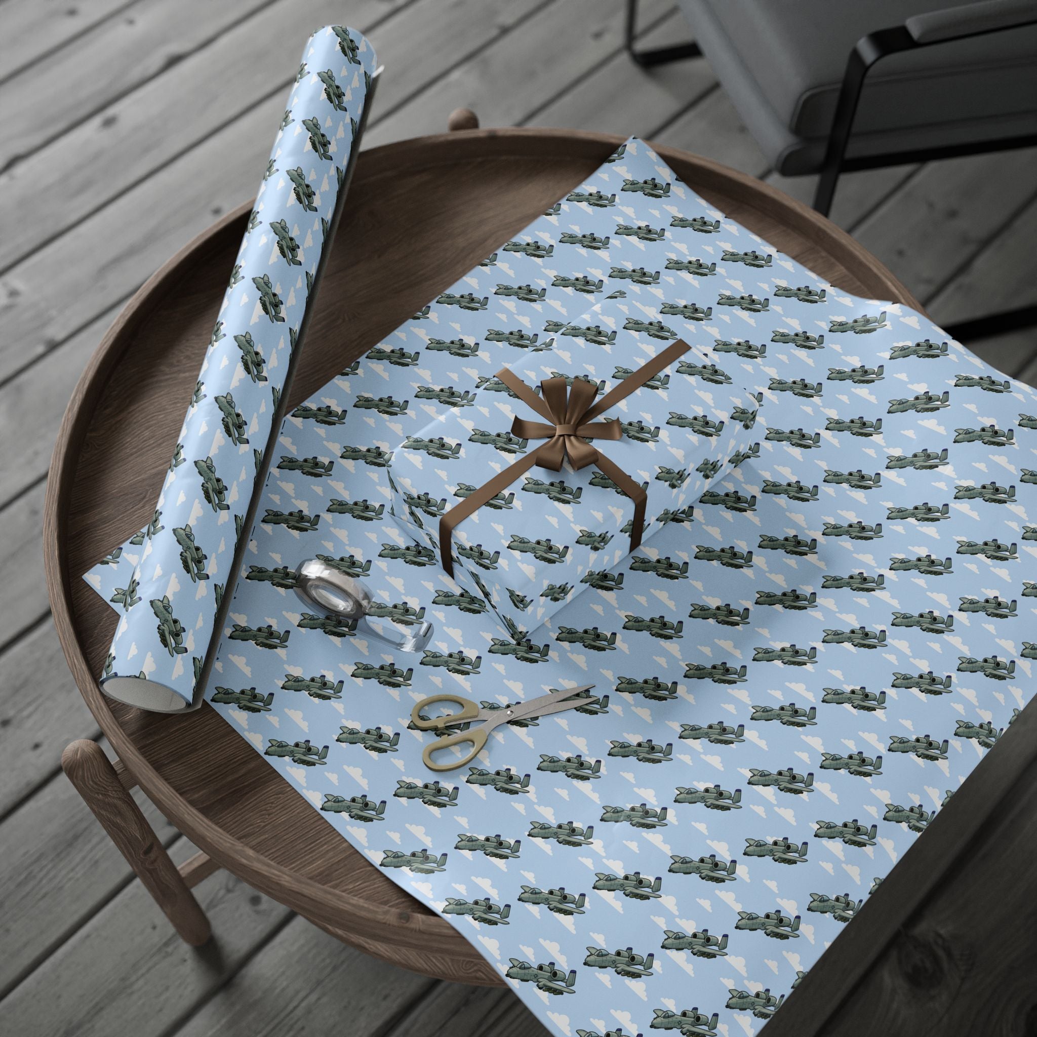 A-10 Thunderbolt II Wrapping Paper -  Sky Blue