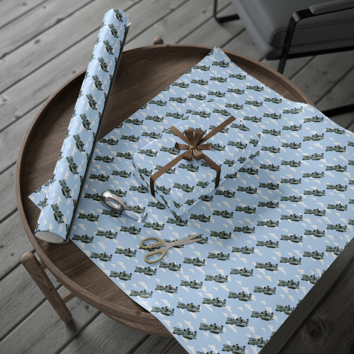 A-10 Thunderbolt II Wrapping Paper -  Sky Blue