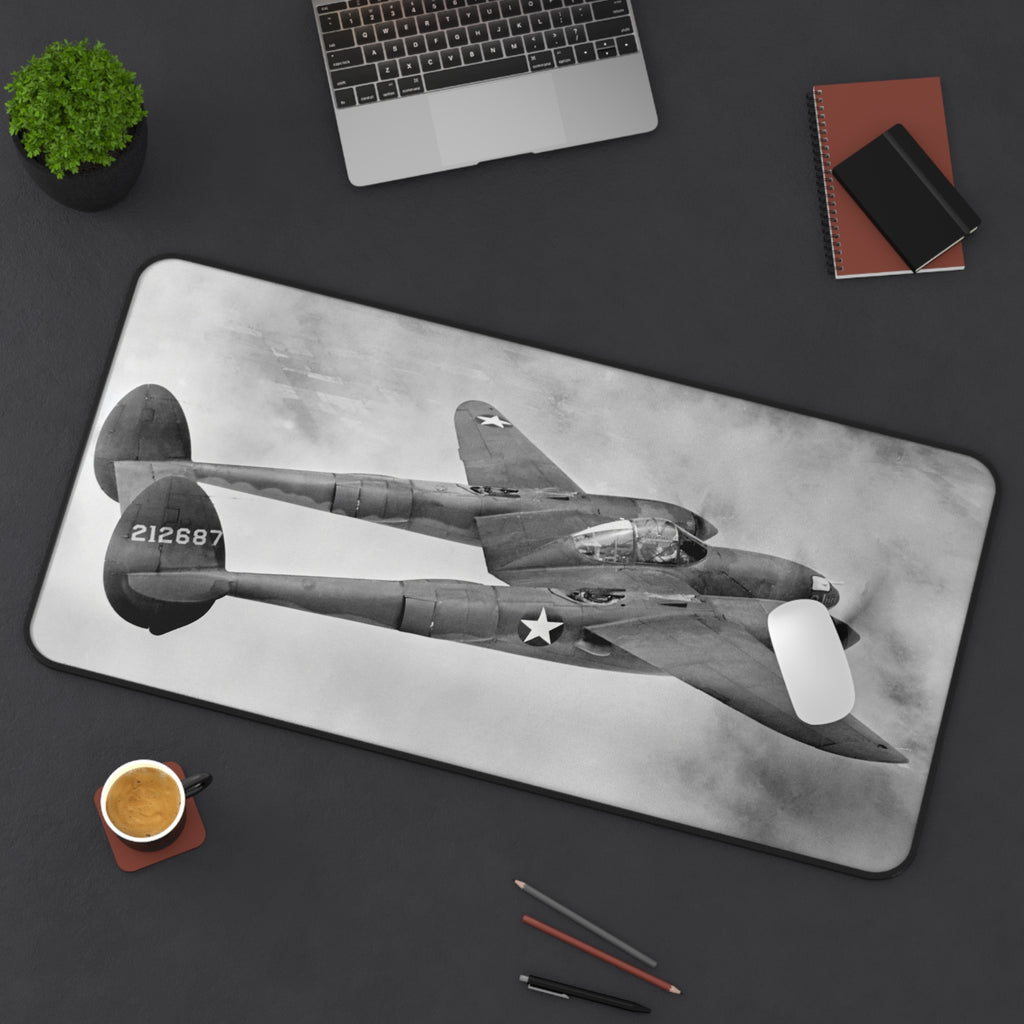 P-38 Lightning Desk Mat - I Love a Hangar