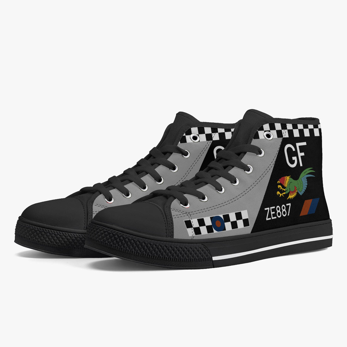 No. 43 Squadron "The Fighting Cocks" High Top Canvas Shoes - I Love a Hangar