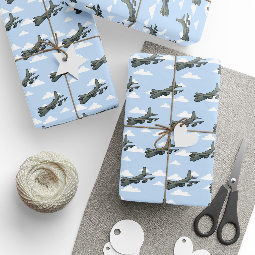 B-52 Stratofortress Wrapping Paper -  Sky Blue