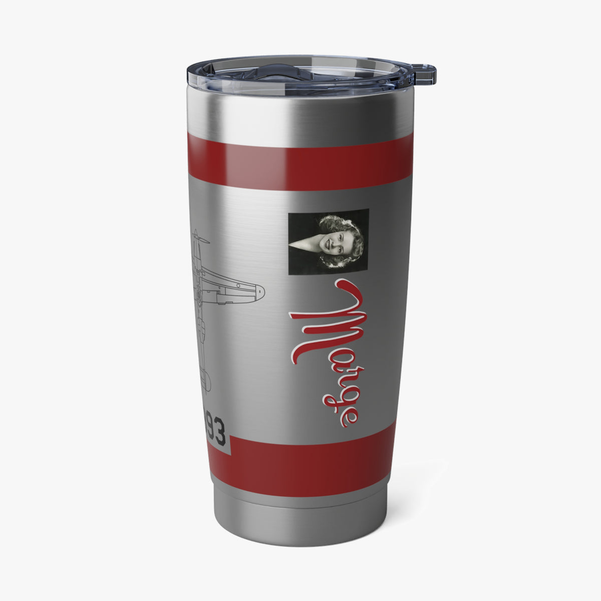 P-38 "Marge" Inspired 20oz (590ml) Stainless Steel Tumbler - I Love a Hangar