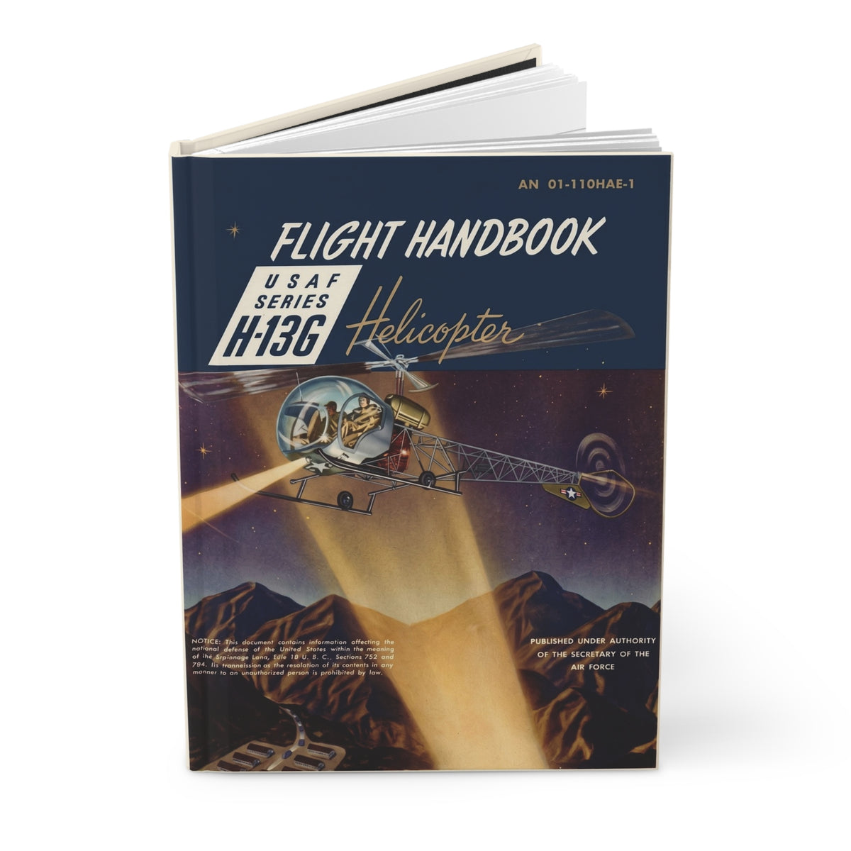 H-13 Flight Handbook Inspired Hardcover Journal
