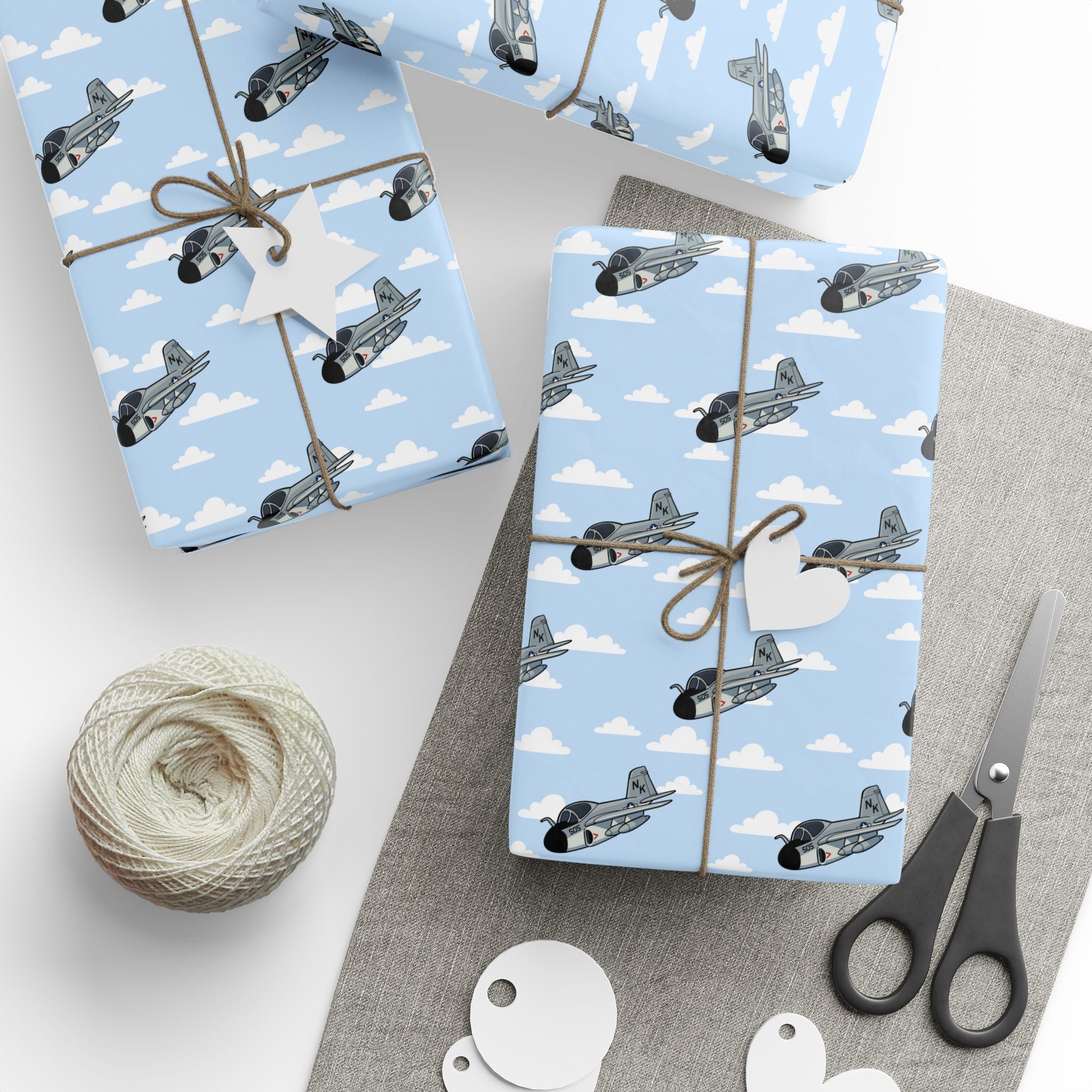 A-6 Intruder Wrapping Paper - Sky Blue - I Love a Hangar