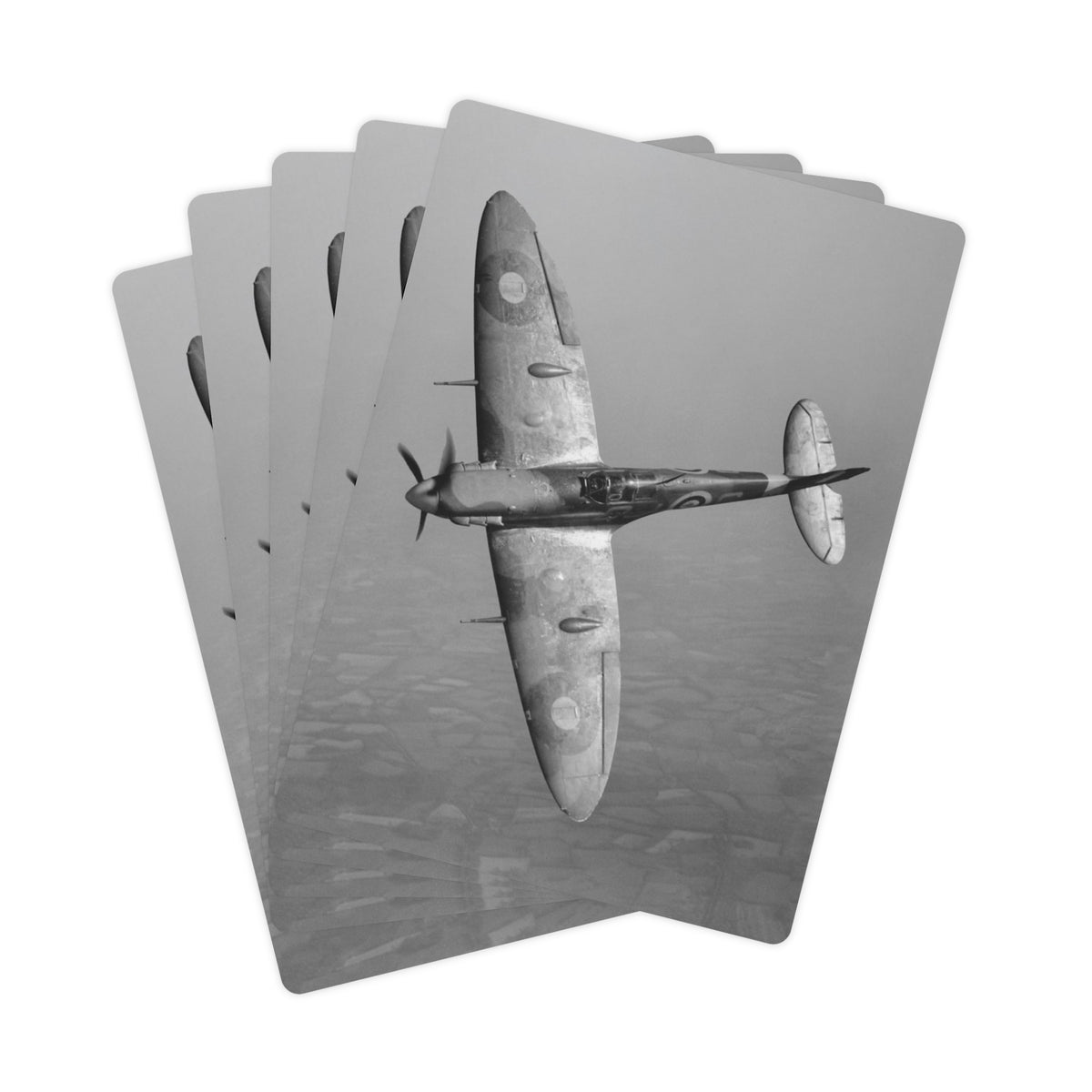 Spitfire R6923 over the English countryside Playing Cards - I Love a Hangar