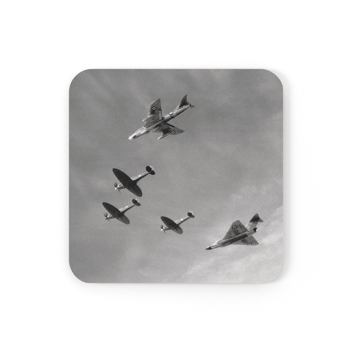 RAF Aircraft Formation Cork Back Coaster - I Love a Hangar