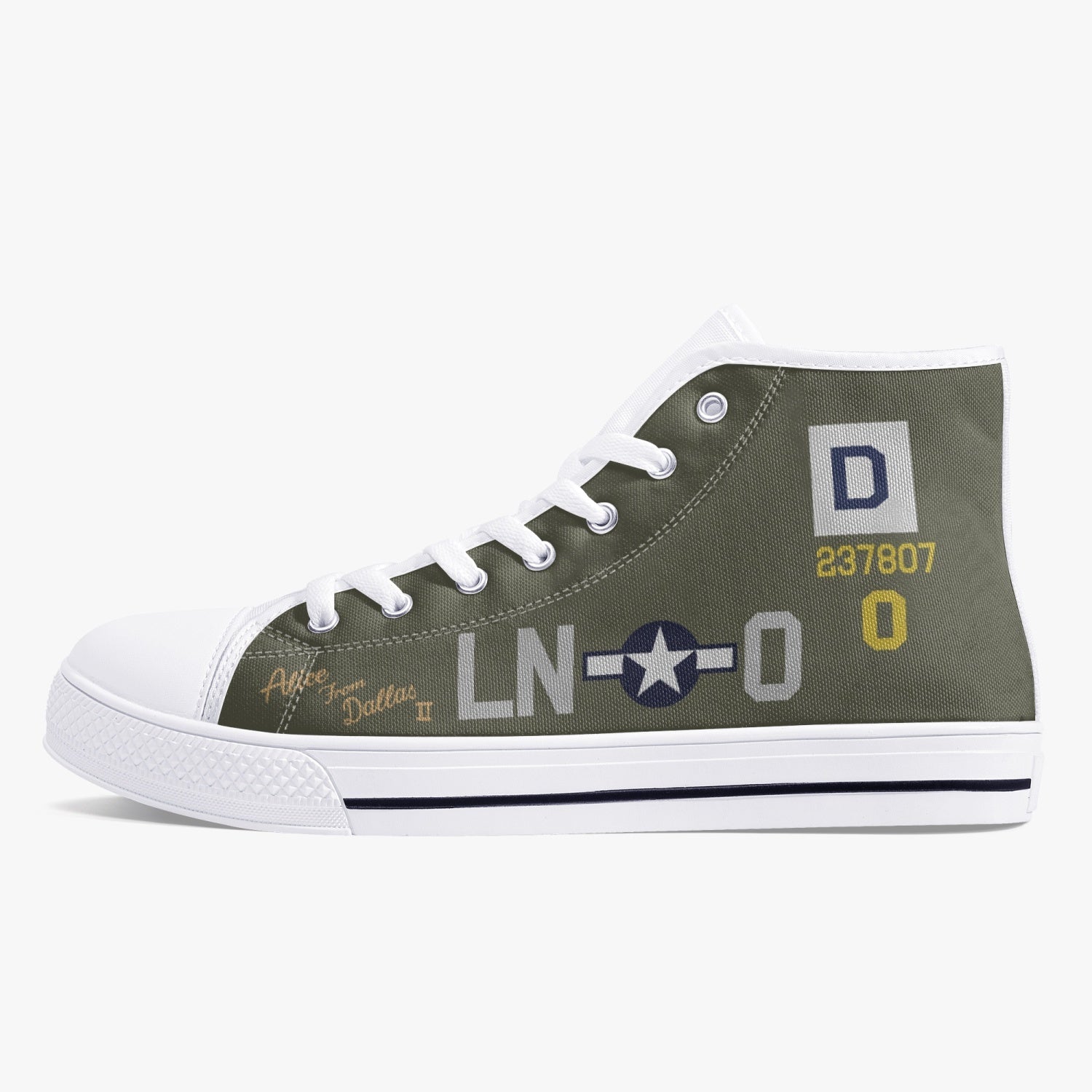 B-17 "Alice from Dallas II" High Top Canvas Shoes - I Love a Hangar