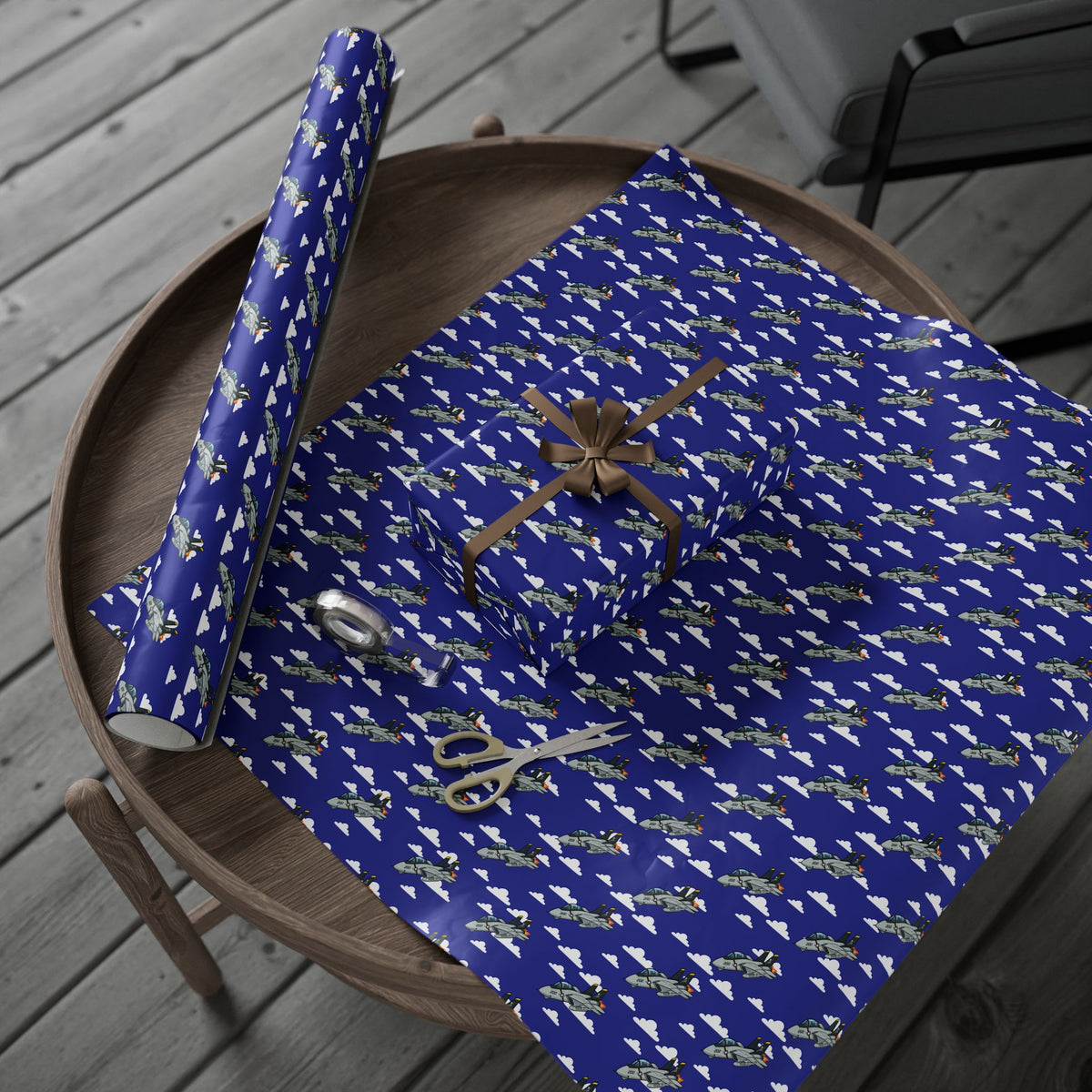 F-14 Tomcat Wrapping Paper - Blue - I Love a Hangar