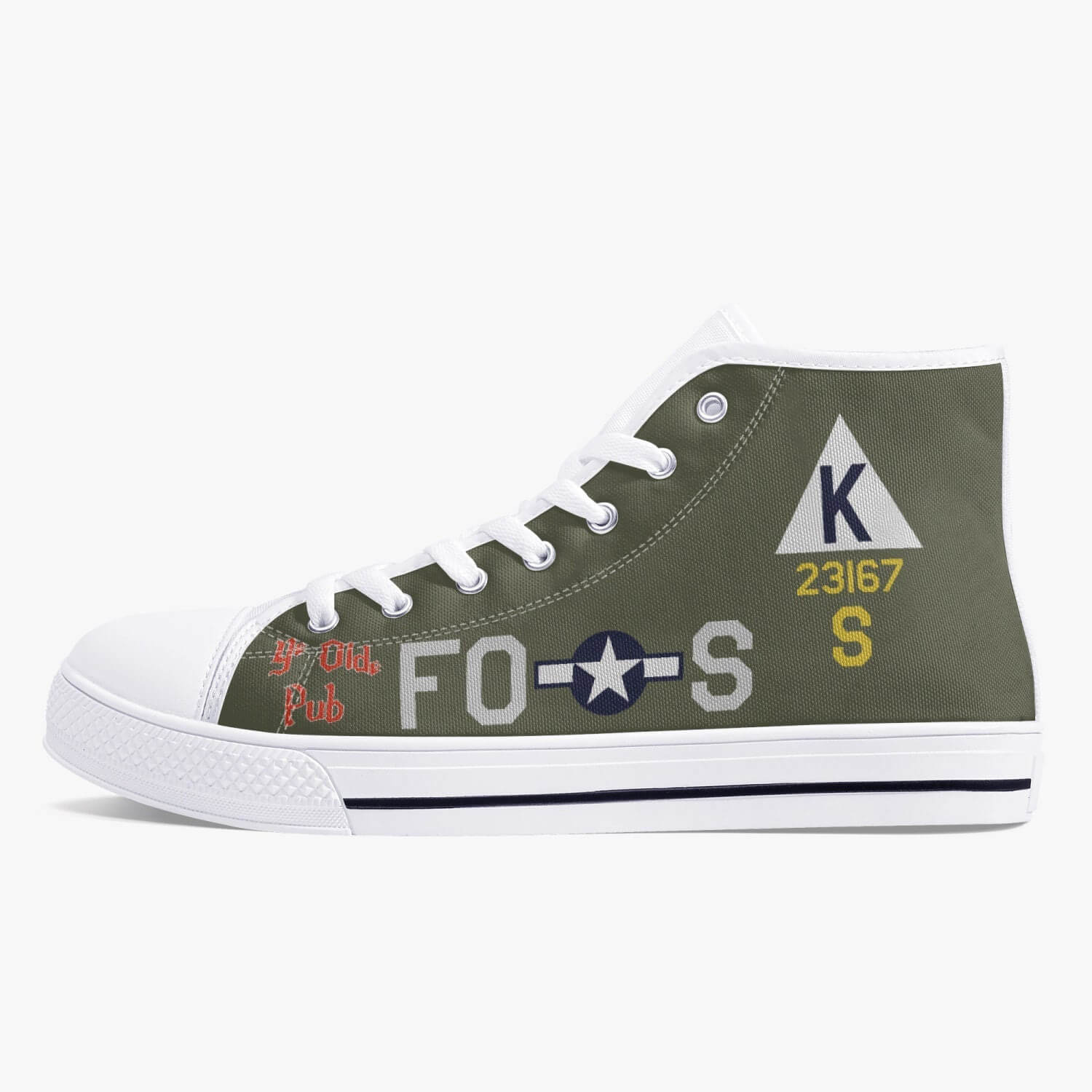 B-17 "Ye Olde Pub" High Top Canvas Shoes - I Love a Hangar