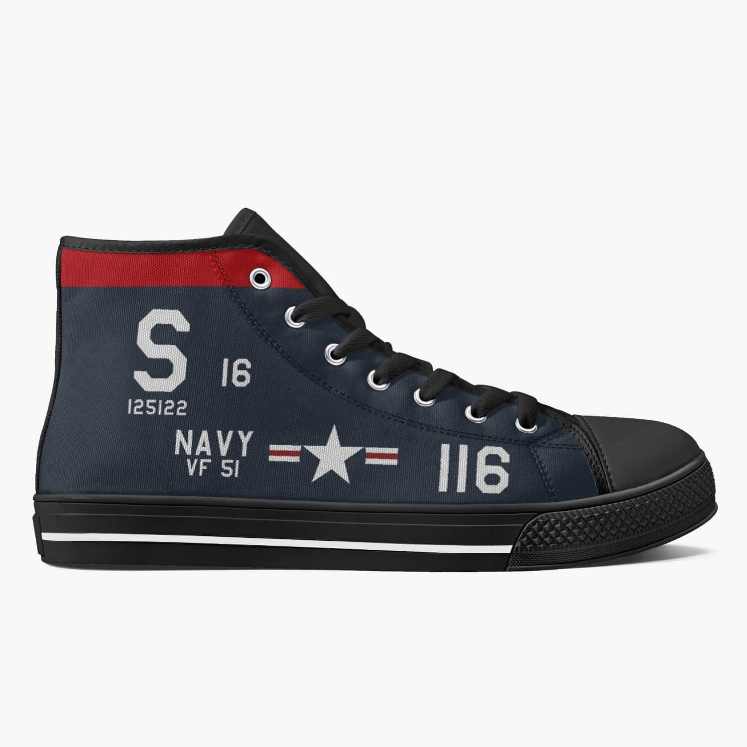 F9F Panther "S-116" of Neil Armstrong High Top Canvas Shoes - I Love a Hangar