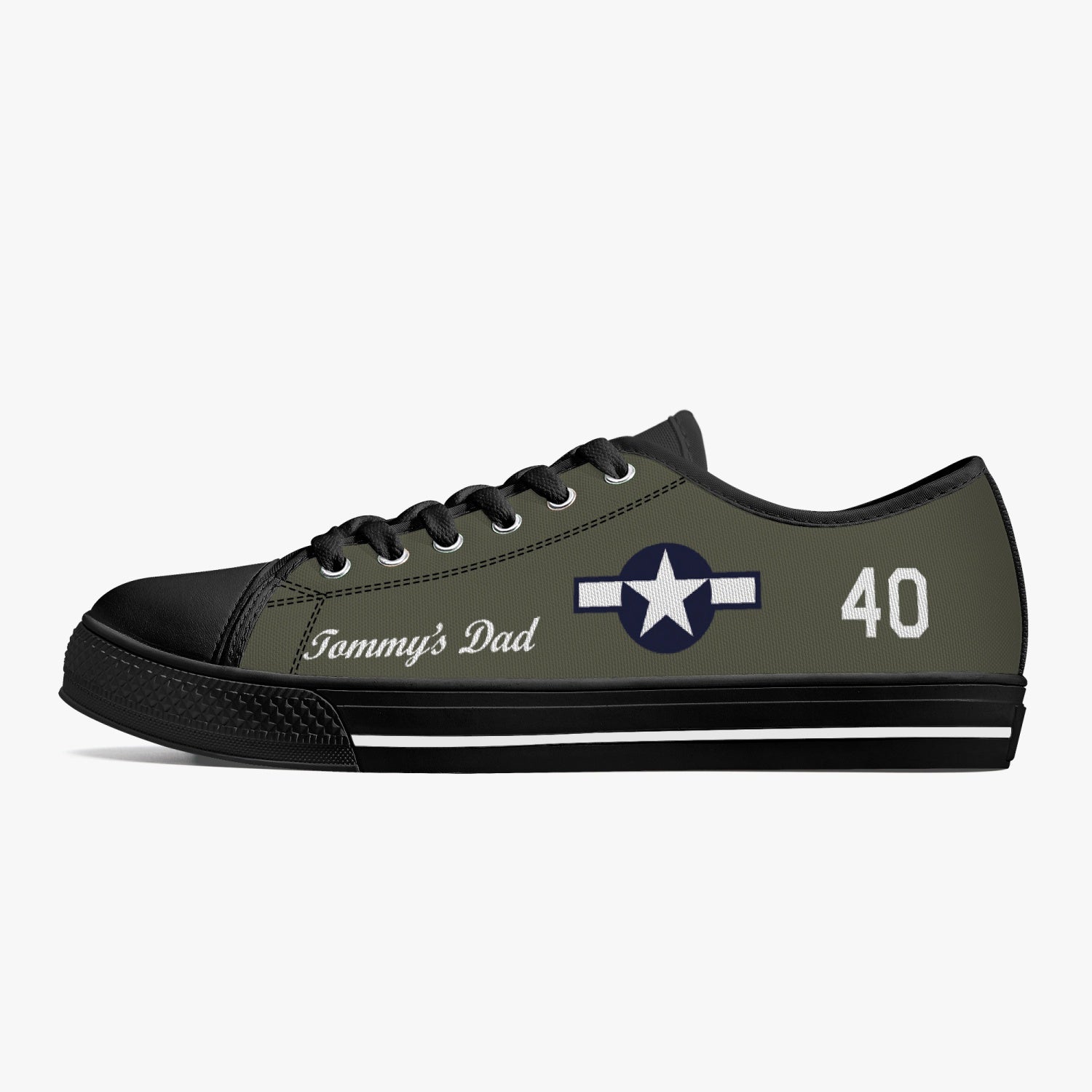P-51 "Tommy's Dad" Low Top Canvas Shoes - I Love a Hangar