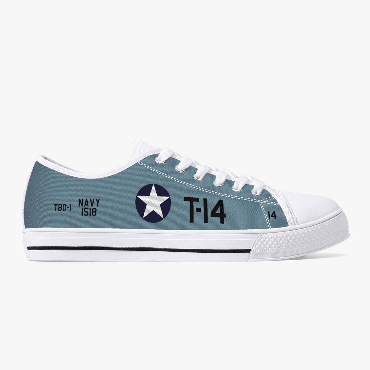 TBD-1 Devastator of Ensign George Gay Low Top Canvas Shoes - I Love a Hangar