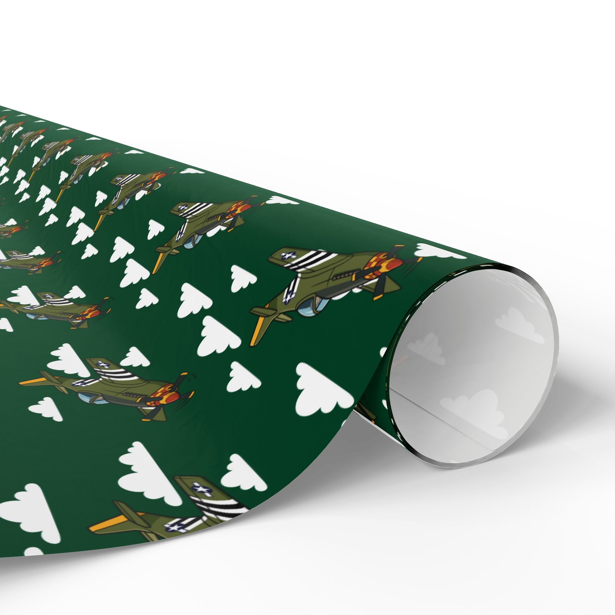 P-51 Mustang (Olive Drab) Wrapping Paper - Green - I Love a Hangar