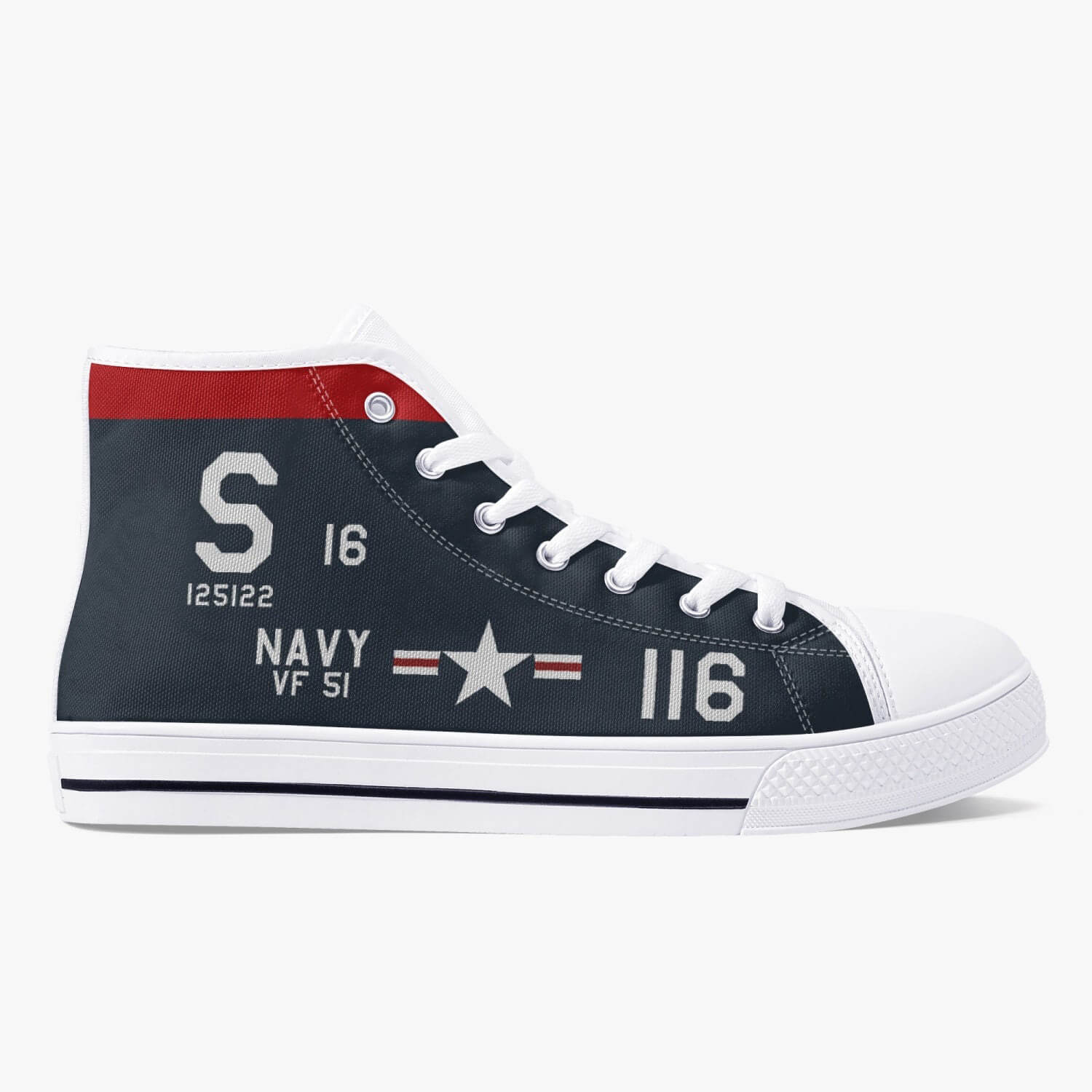 F9F Panther "S-116" of Neil Armstrong High Top Canvas Shoes - I Love a Hangar